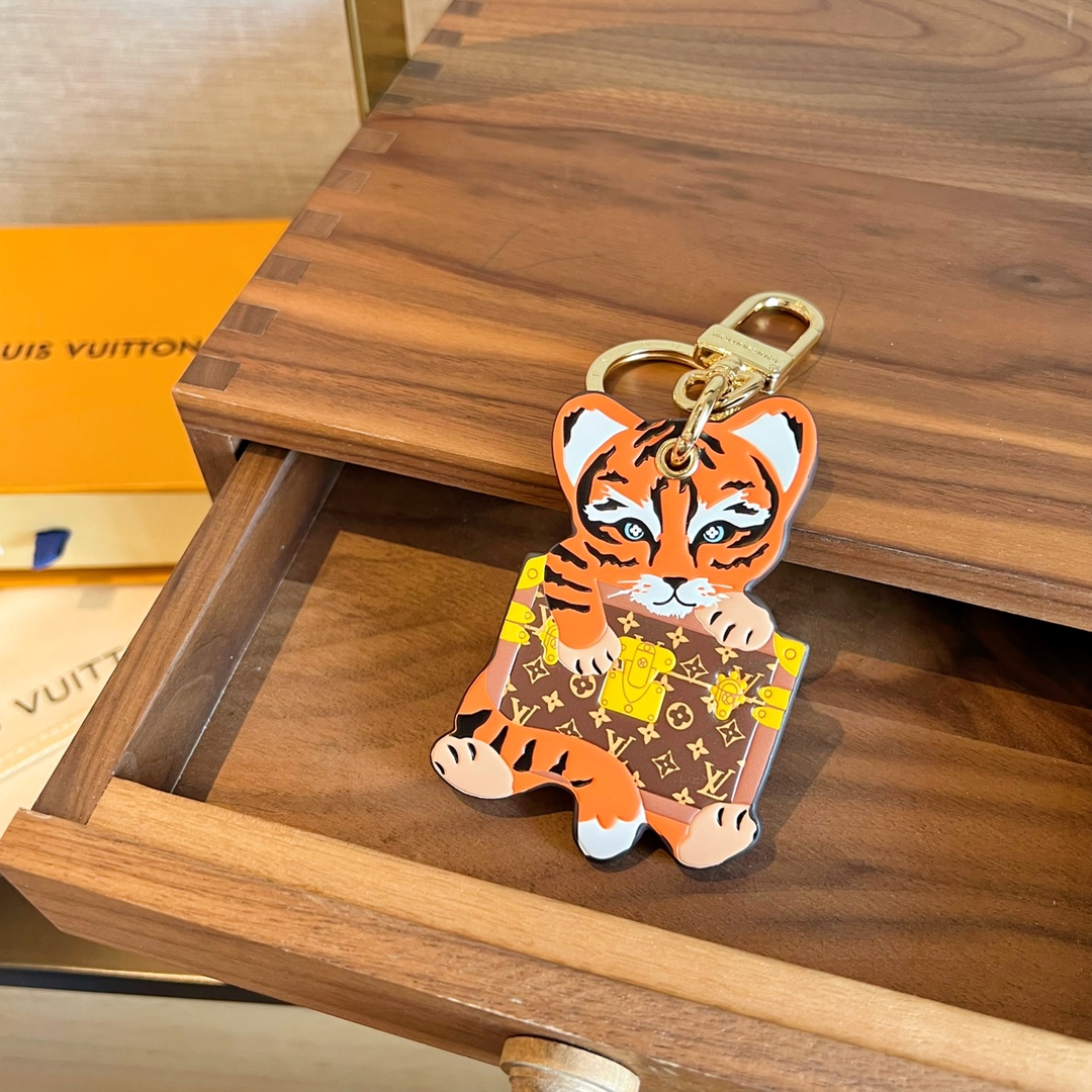[TOP] Louis Vuitton LV Tiger Keychain-Brown