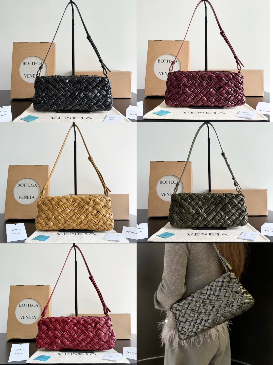 [TOP] Bottega Veneta BV Kalimero cha cha Bag 28.5x15x6cm - 5 Color