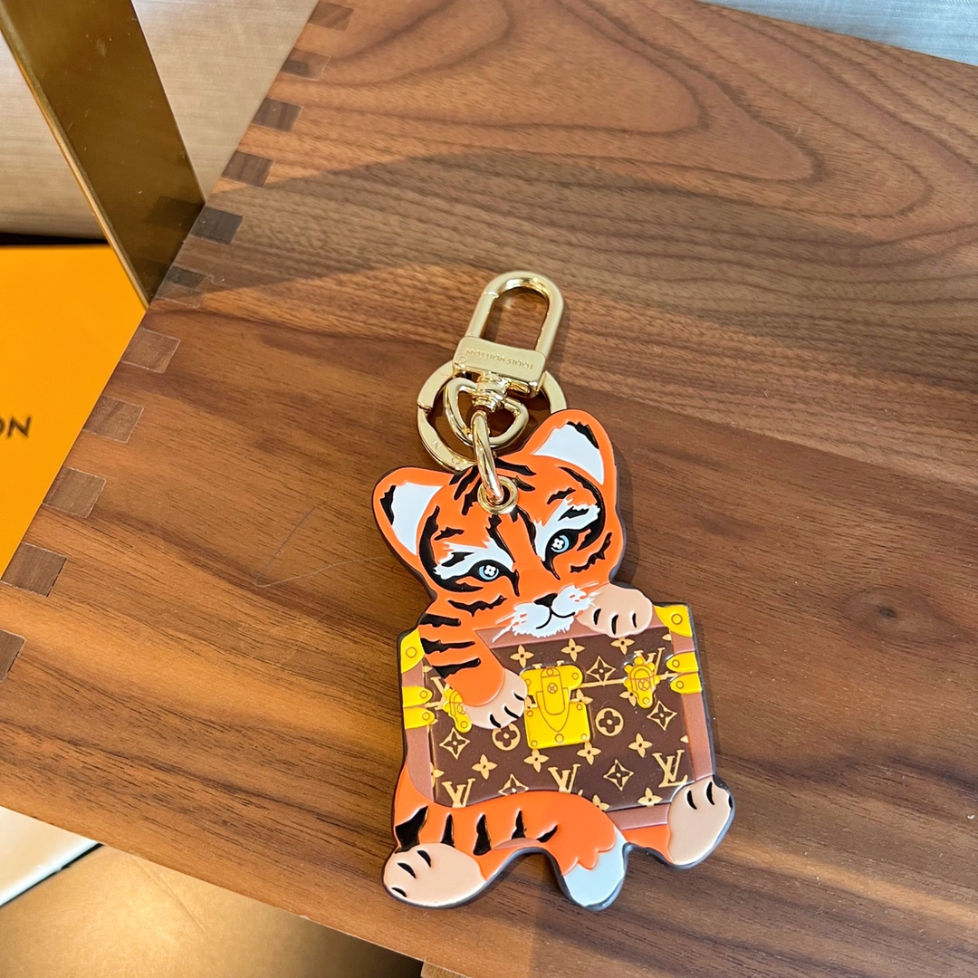 [TOP] Louis Vuitton LV Tiger Keychain-Brown