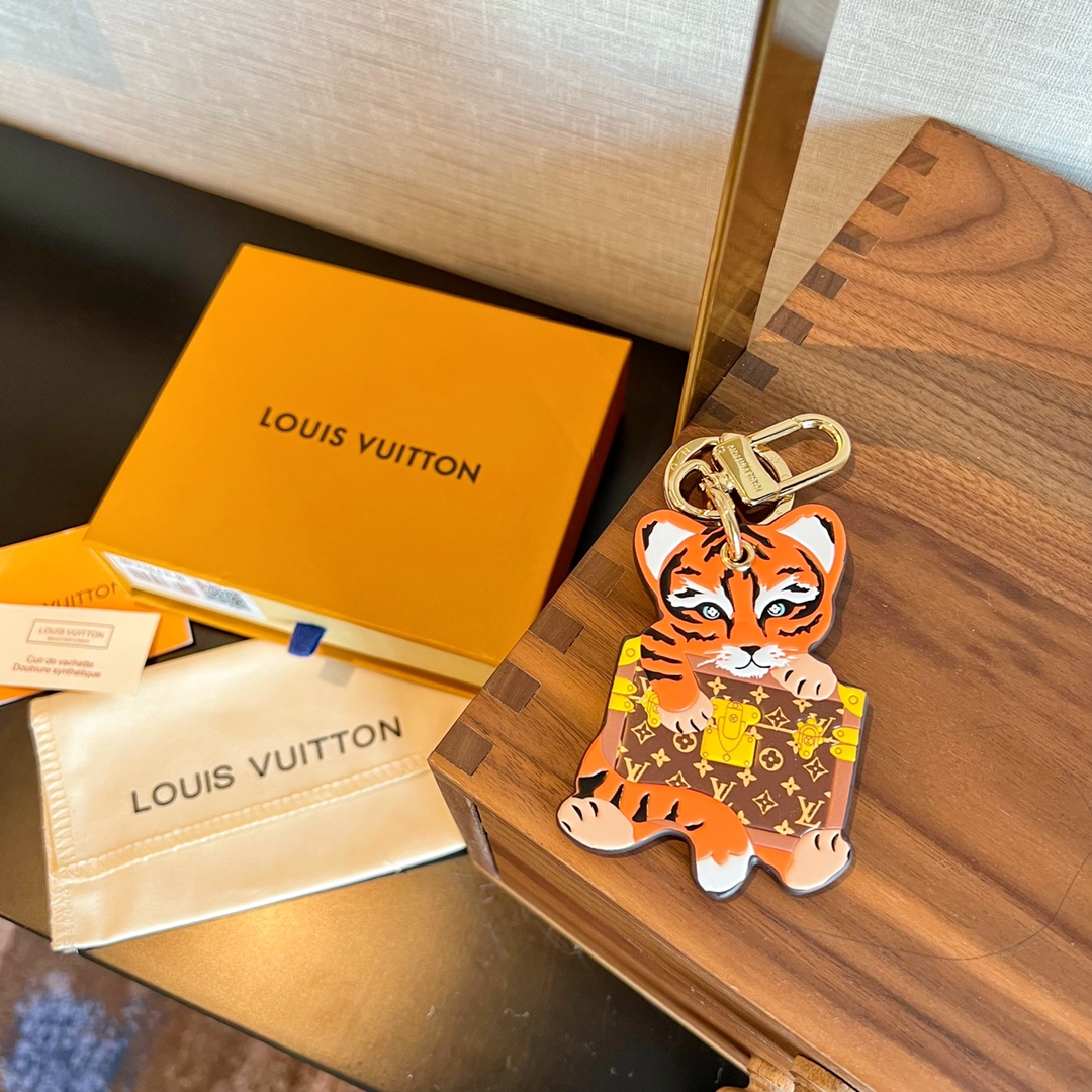 [TOP] Louis Vuitton LV Tiger Keychain-Brown