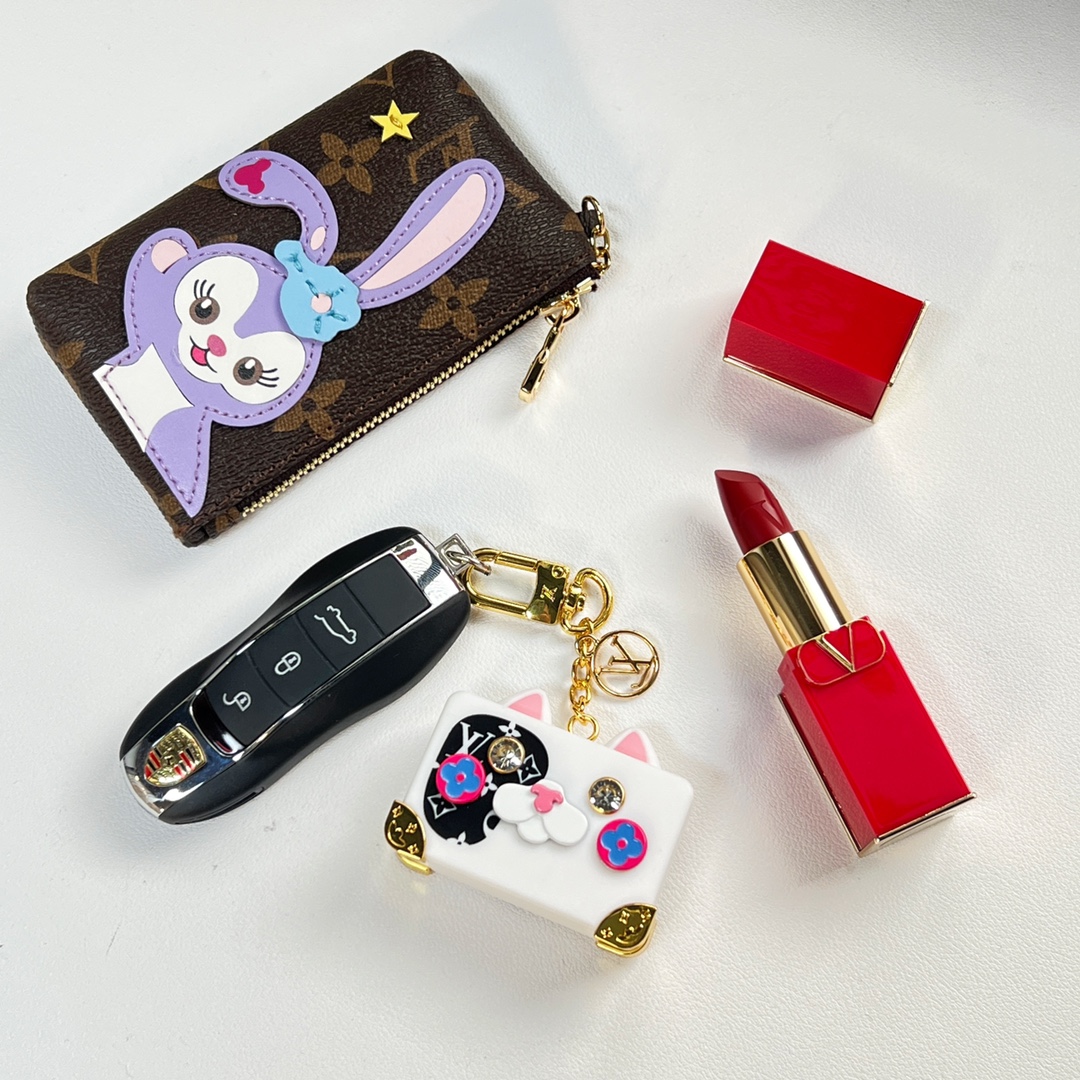 [TOP] Louis Vuitton LV Cat Trunk Keychain-White
