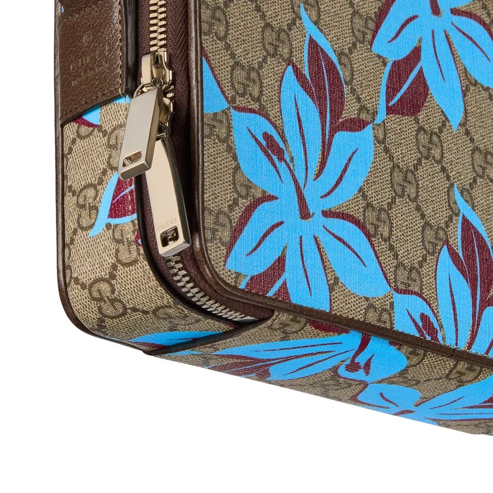 [TOP] GUCCI GG Supreme Flora Bags 22.5*14*7.5cm - Brown