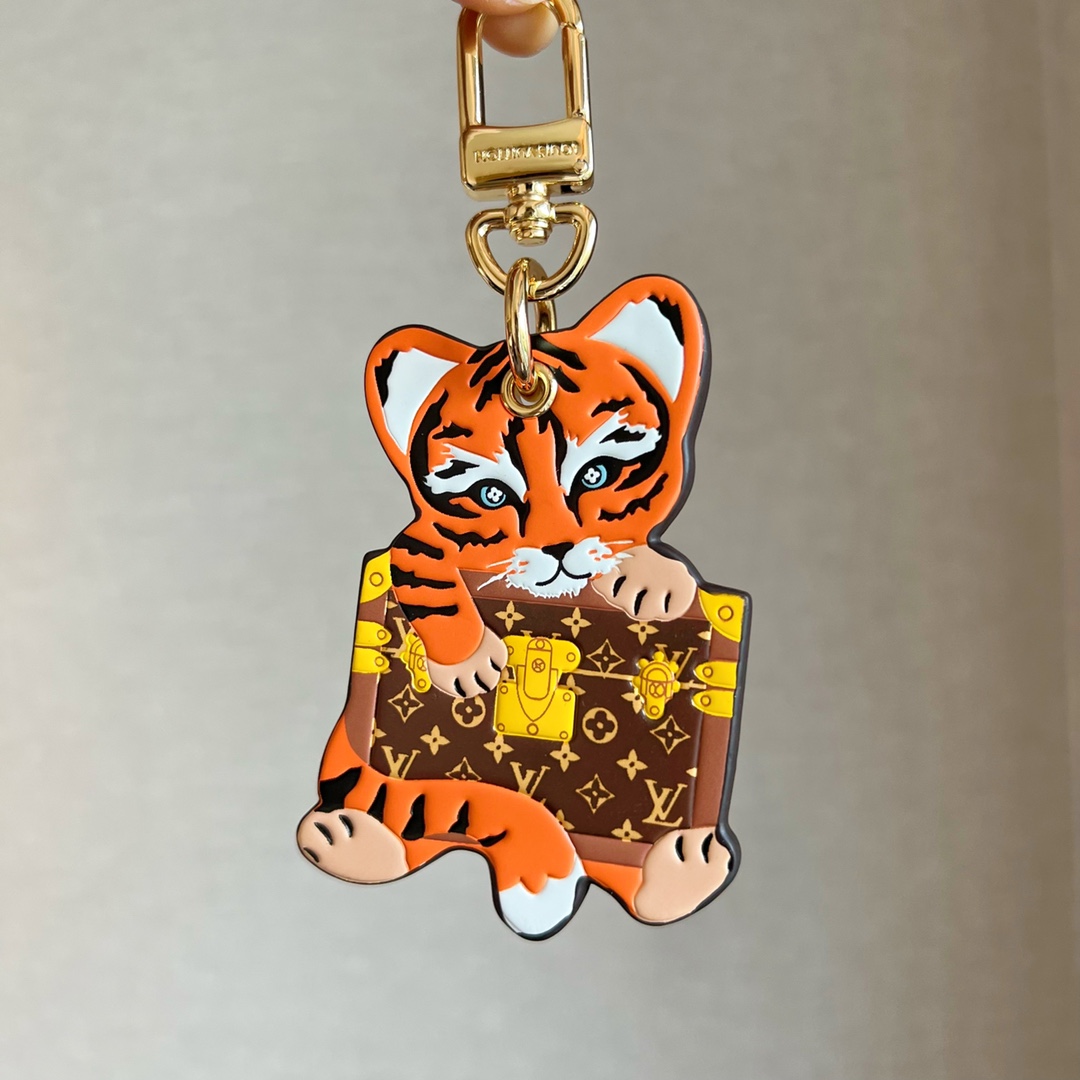 [TOP] Louis Vuitton LV Tiger Keychain-Brown