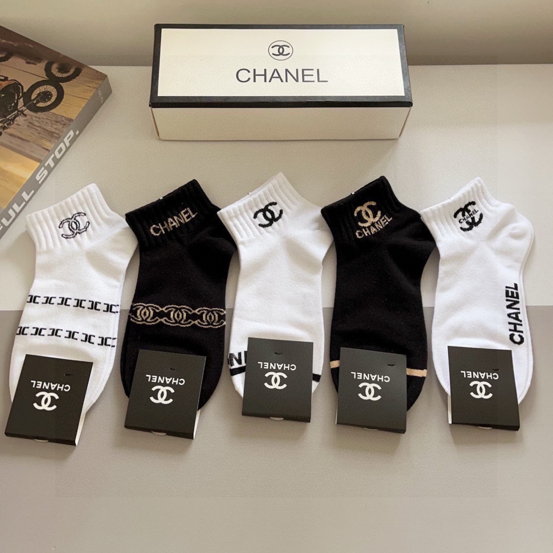 [TOP] CHANEL Socks - 5 Pieces as a Set