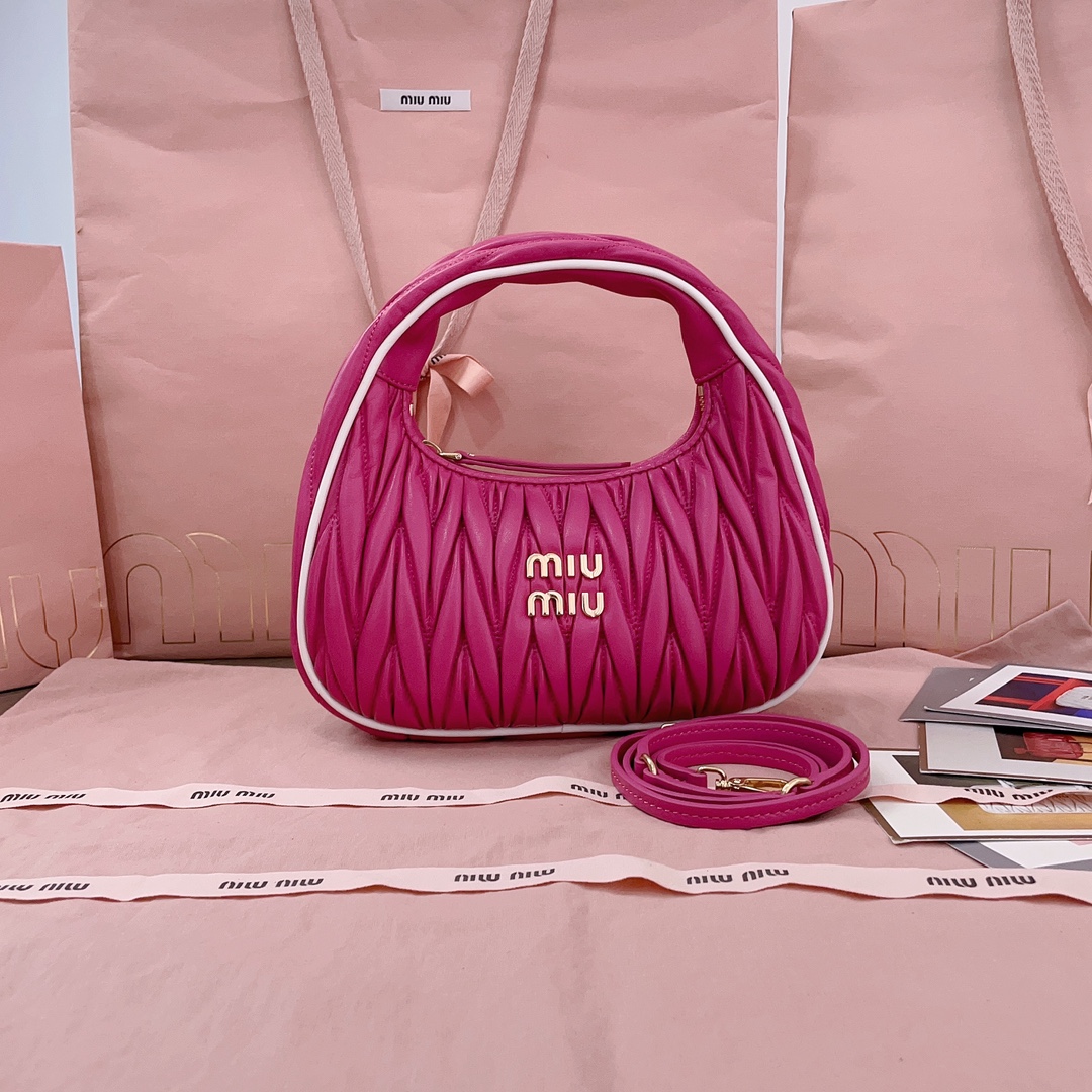 [TOP] Miu Miu Miu Wander Handbag Sheepskin 23X13X7cm - 2 Color