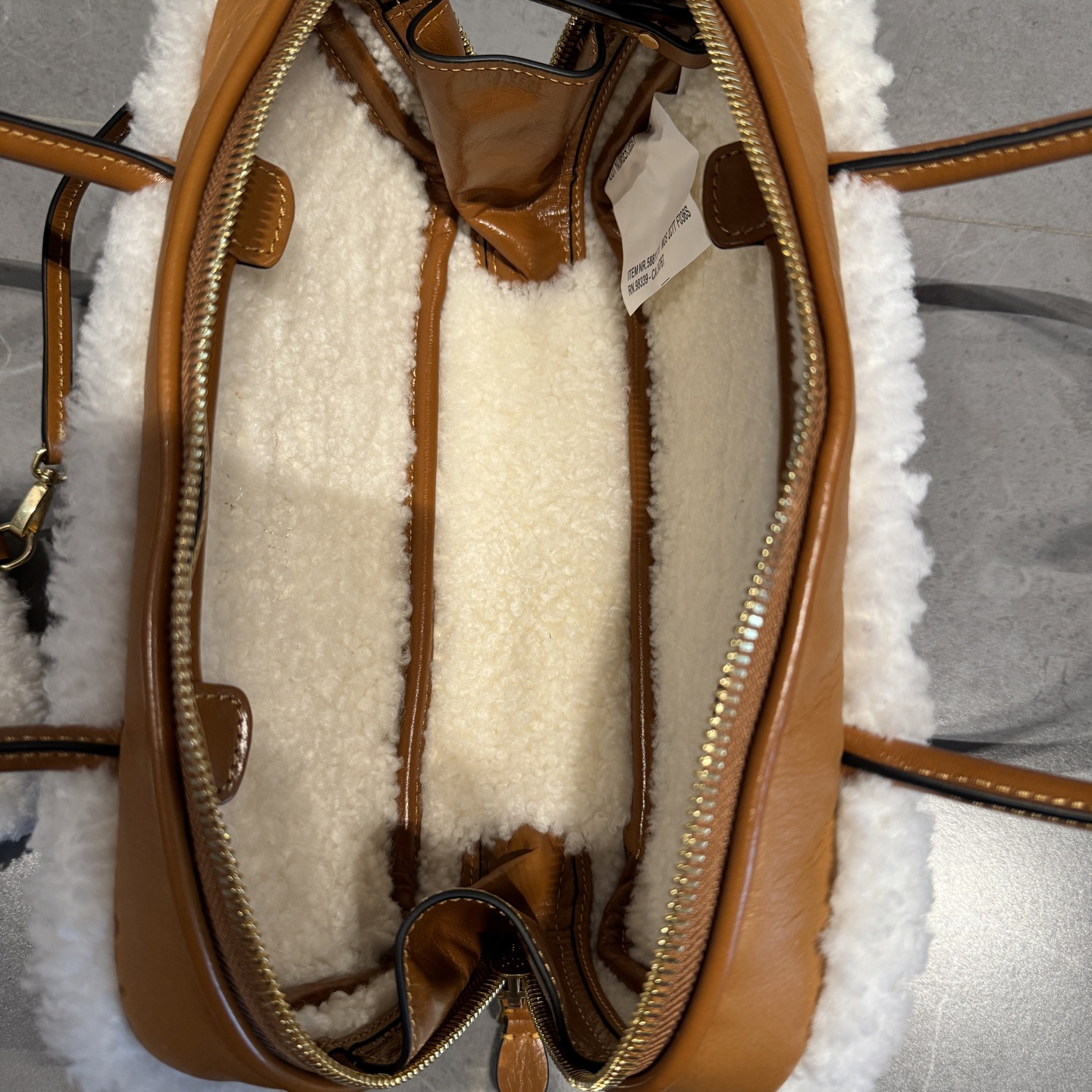 [TOP] Miu Miu Briefcase Calfskin/Lambswool 28*12*9cm/34*10*23cm - Brown