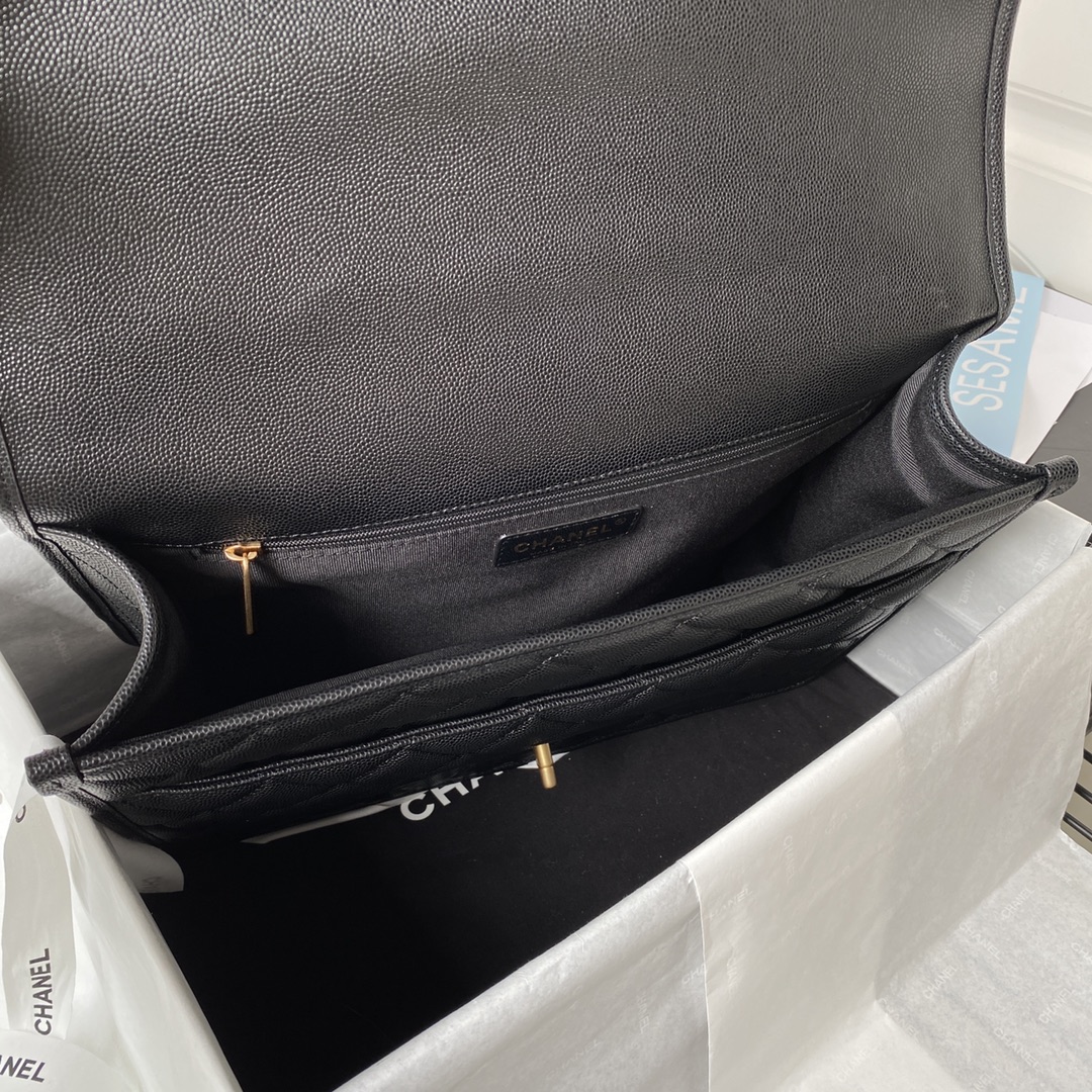 [TOP] CHANEL Backpack Bag 31.5*31*9cm - Black&GHW