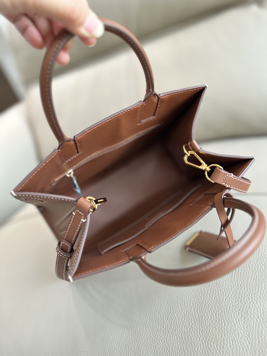 [TOP] BURBERRY Frances Detachable Shoulder Bags 27 x 11 x 20 cm - White/Brown