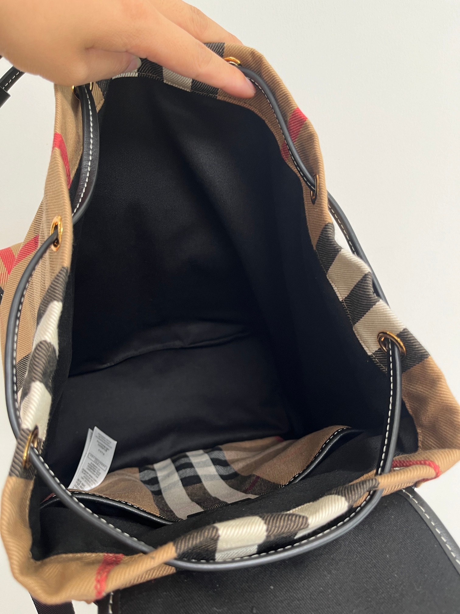 [TOP] BURBERRY Cotton Backpack 33x26x18cm -  Beige