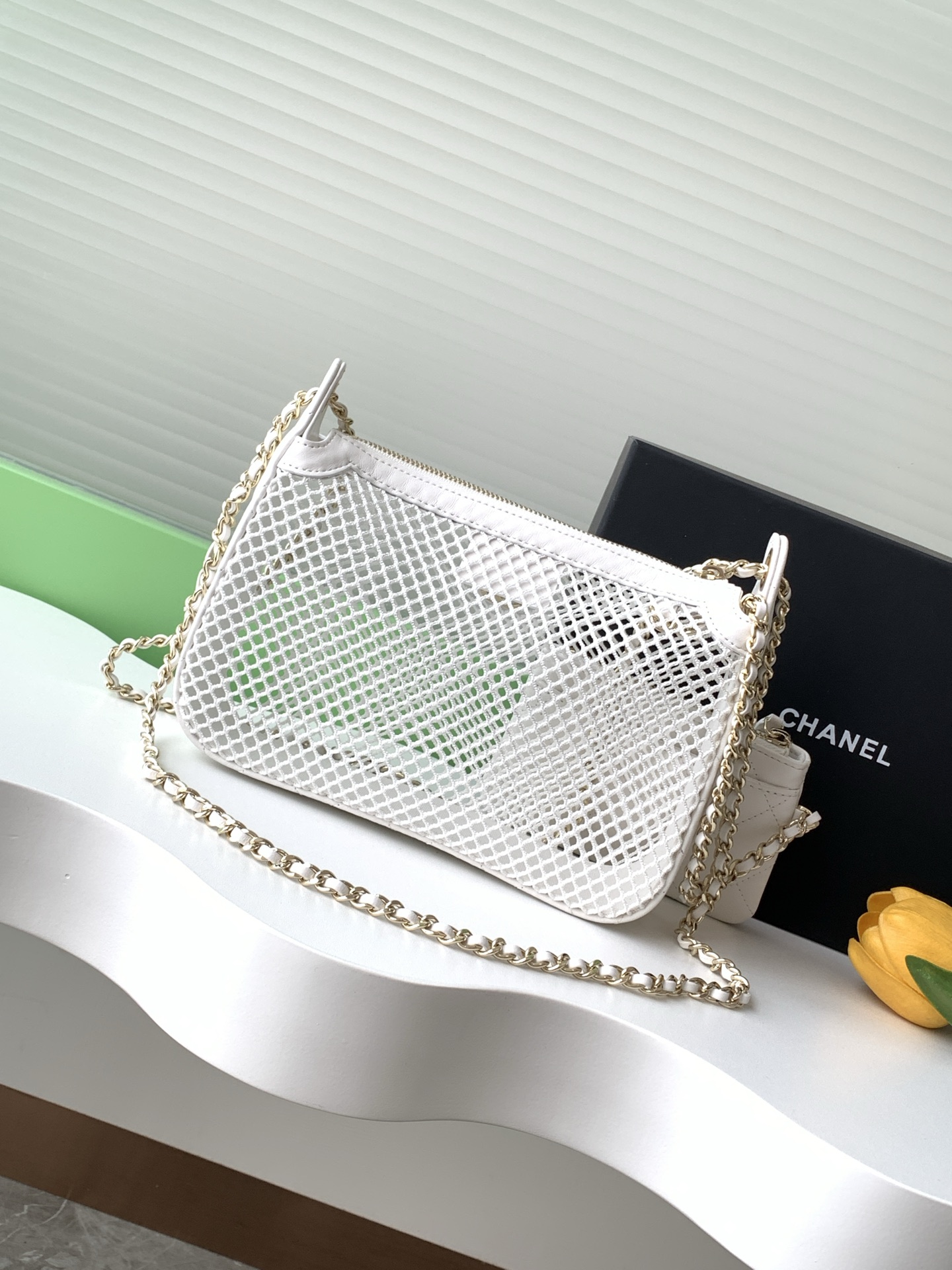[TOP] CHANEL Hollow Mesh Bag 20*13*4.5cm - GHW - 2 Colour