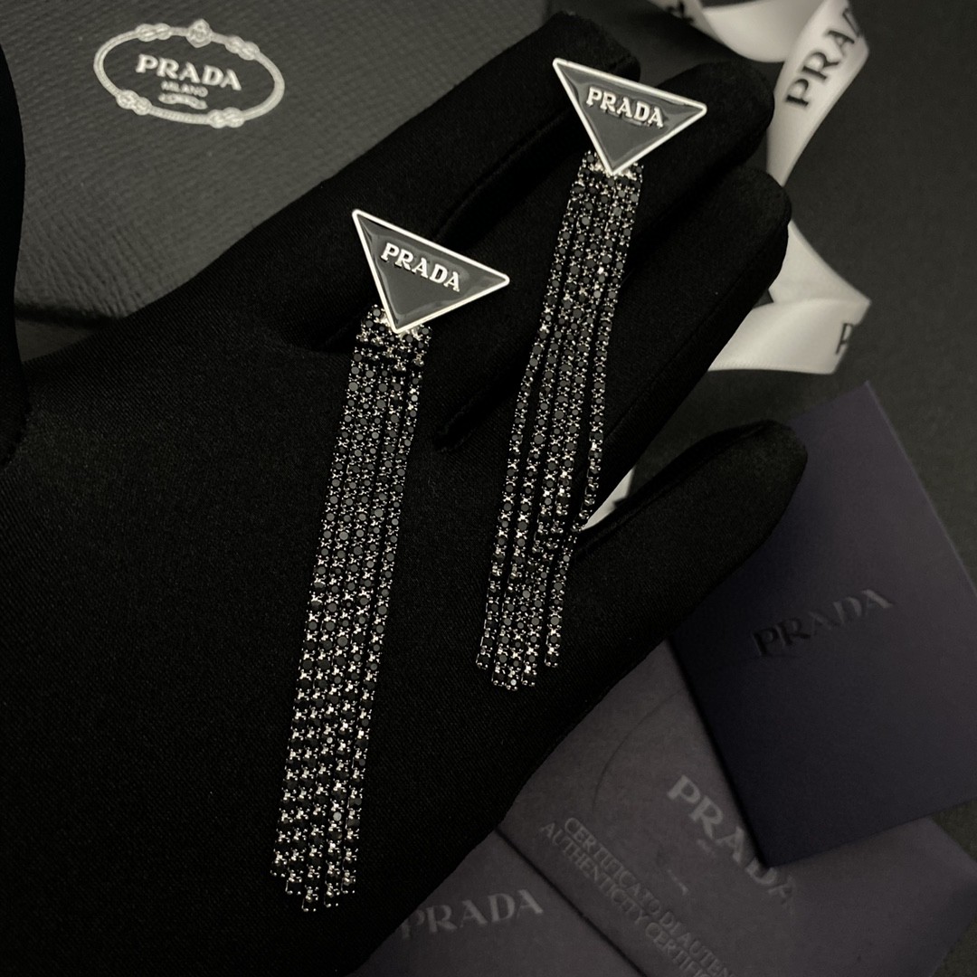 [TOP] PRADA  Earrings - Black