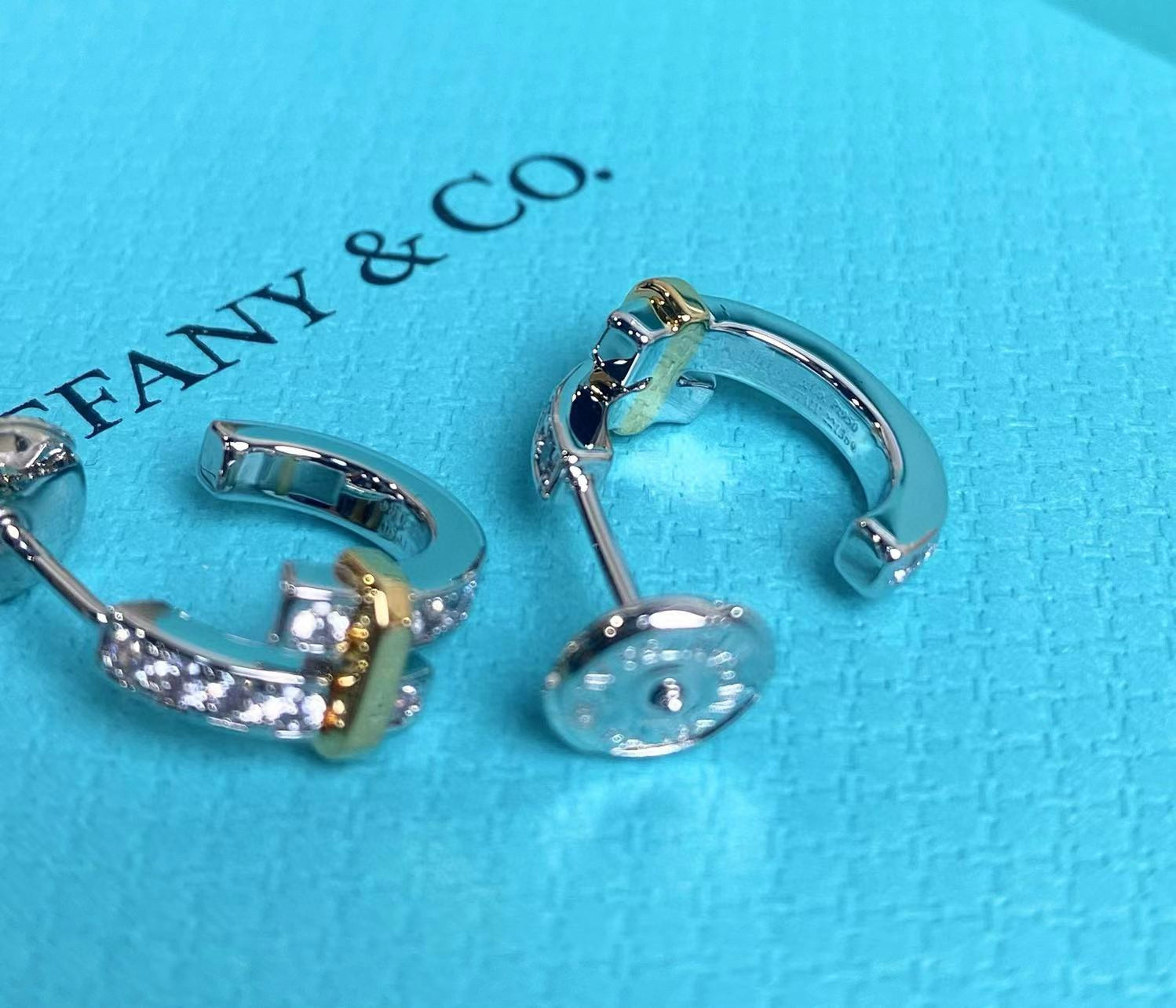 [TOP] Tiffany & Co. Diamond  Earrings -Sliver