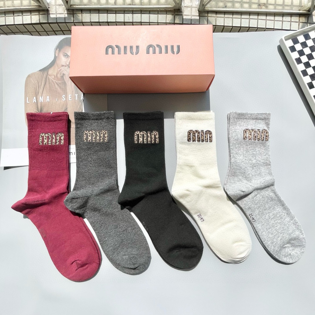 [TOP] Miu Miu Socks - 5 Pieces as a Set