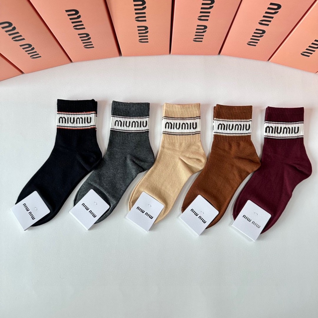 [TOP] Miu Miu Socks - 5 Pieces as a Set