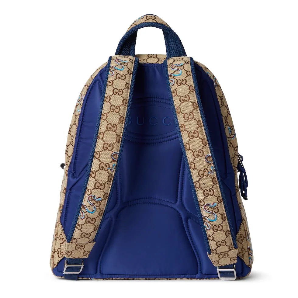[TOP] GUCCI Leather Backpack 40*36.5*23cm - Beige&Blue