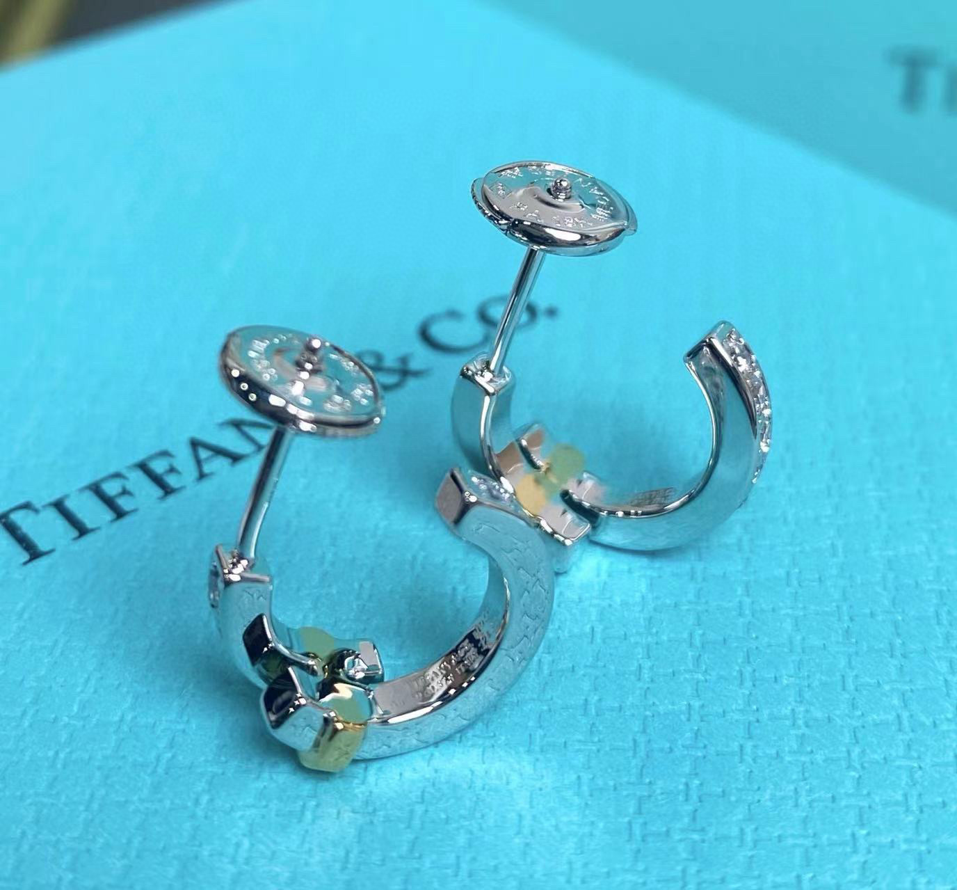 [TOP] Tiffany & Co. Diamond  Earrings -Sliver