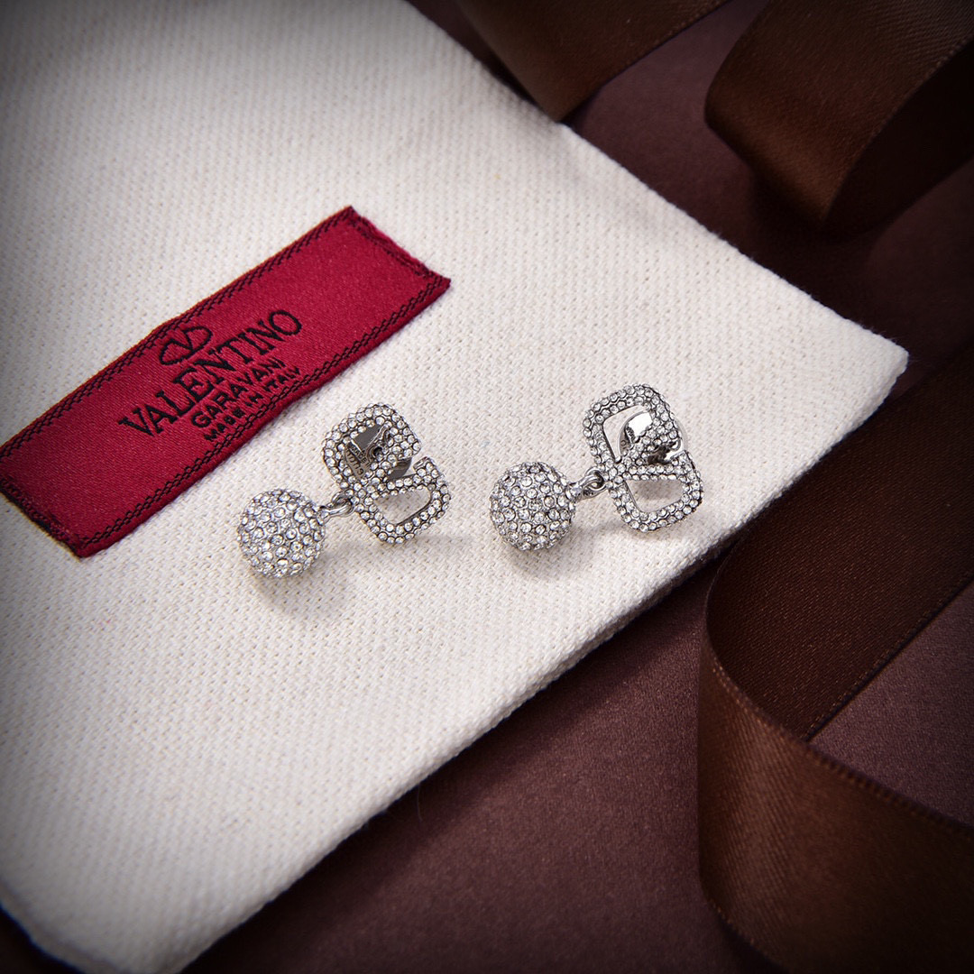 [TOP] VALENTINO Diamond Earrings - Sliver