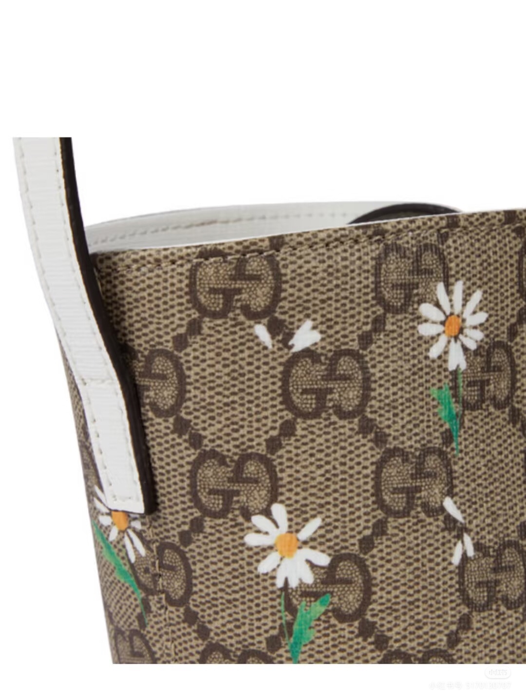 [TOP] GUCCI Floral Printed Bucket Bag 18.5*16.5*7.5CM - Beige