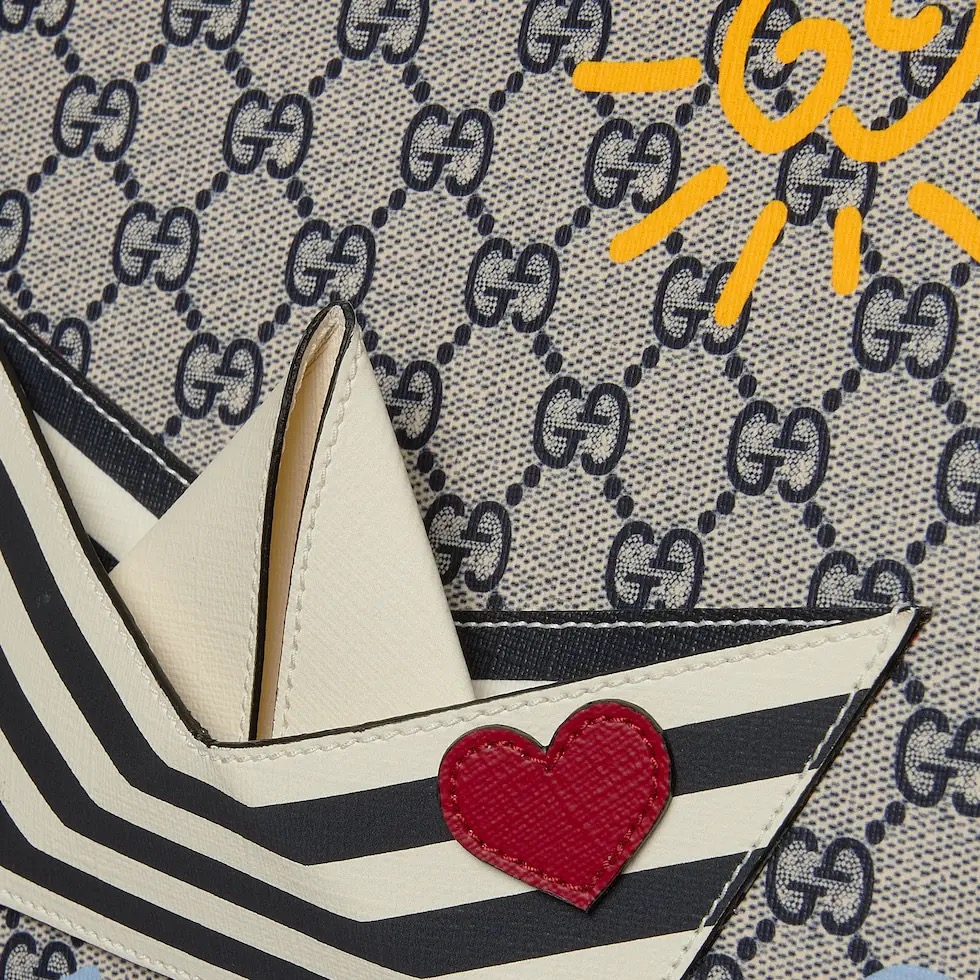 [TOP] GUCCI GG Supreme Canvas Tote Bag 28.5x25x11cm - Beige&Blue