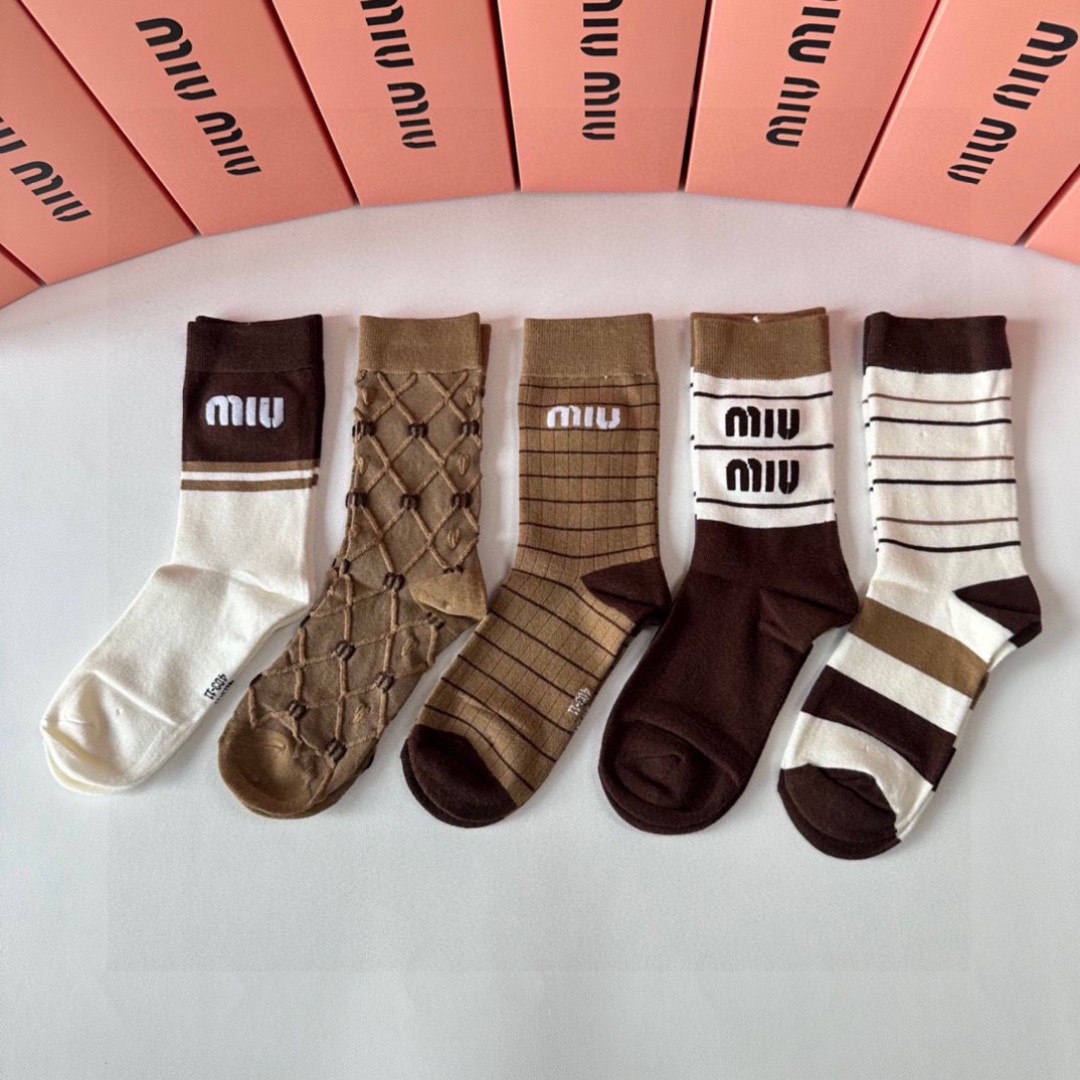 [TOP] Miu Miu Socks - 5 Pieces as a Set
