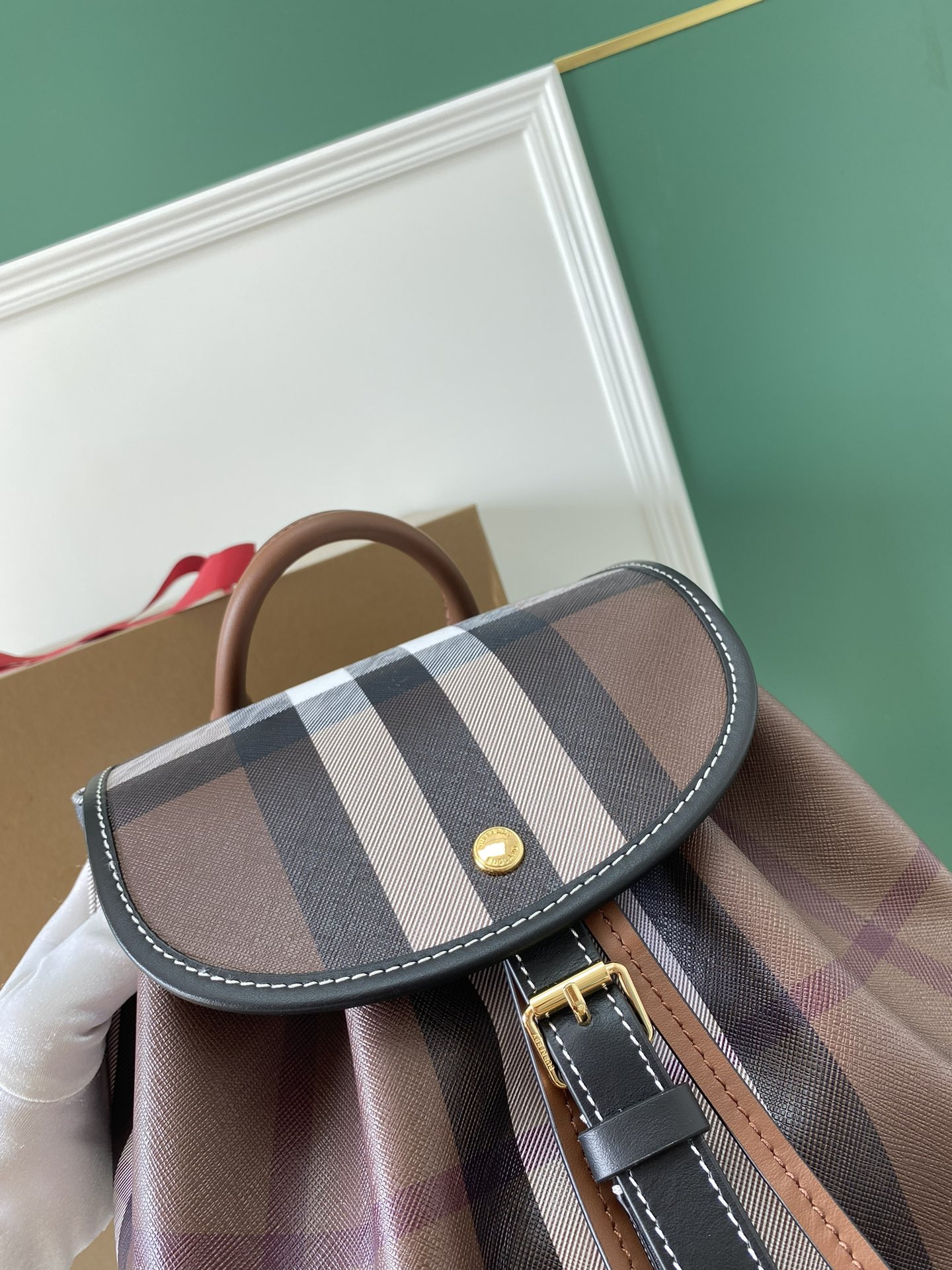 [TOP] BURBERRY Cotton Backpack 24x13x37cm -  Brown