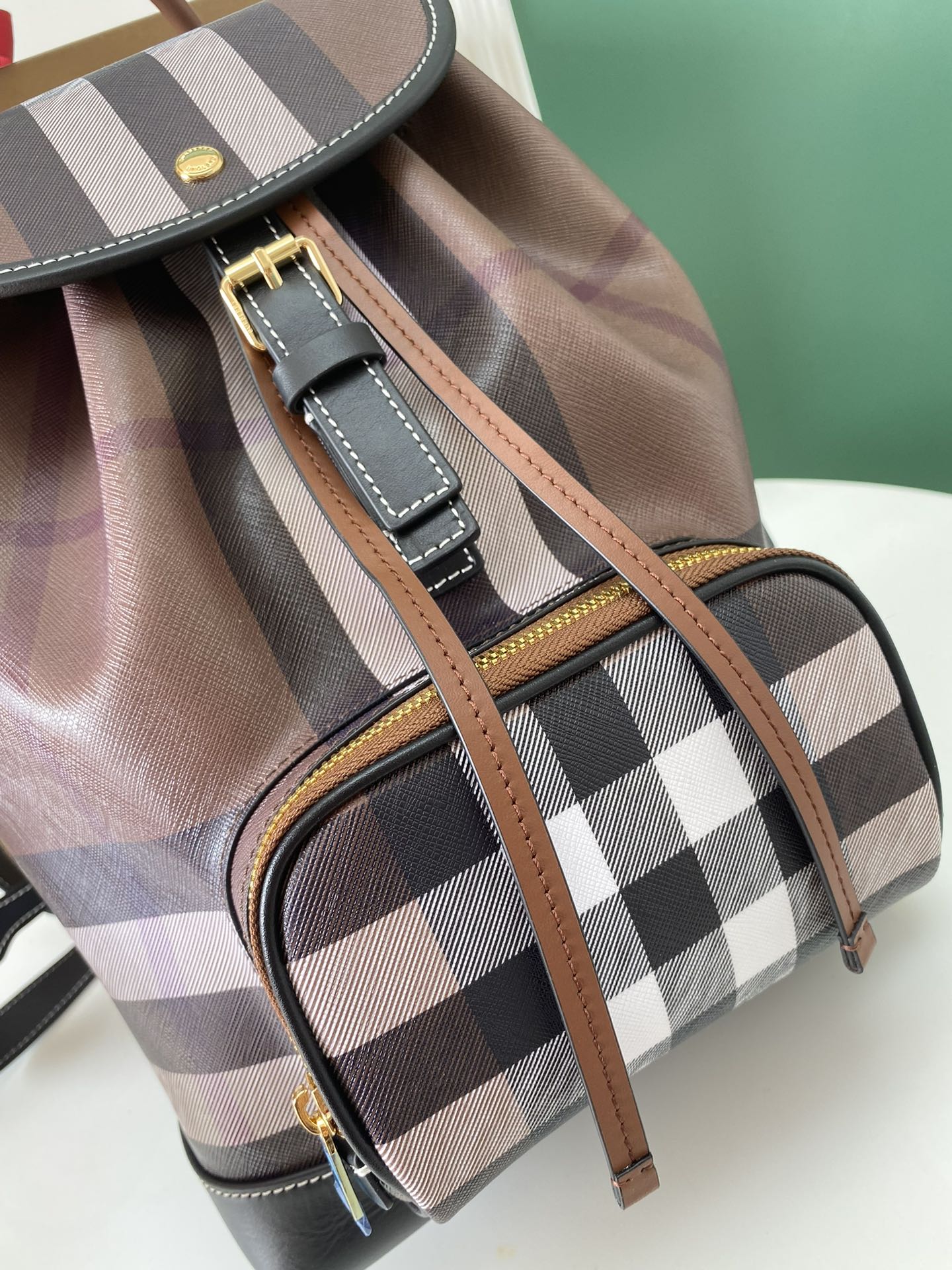 [TOP] BURBERRY Cotton Backpack 24x13x37cm -  Brown