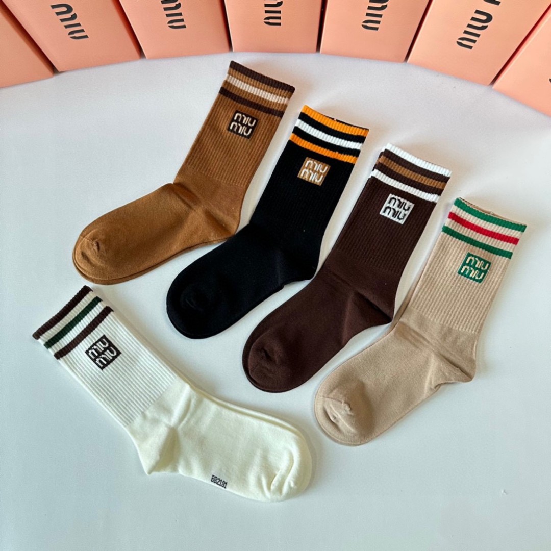 [TOP] Miu Miu Socks - 5 Pieces as a Set
