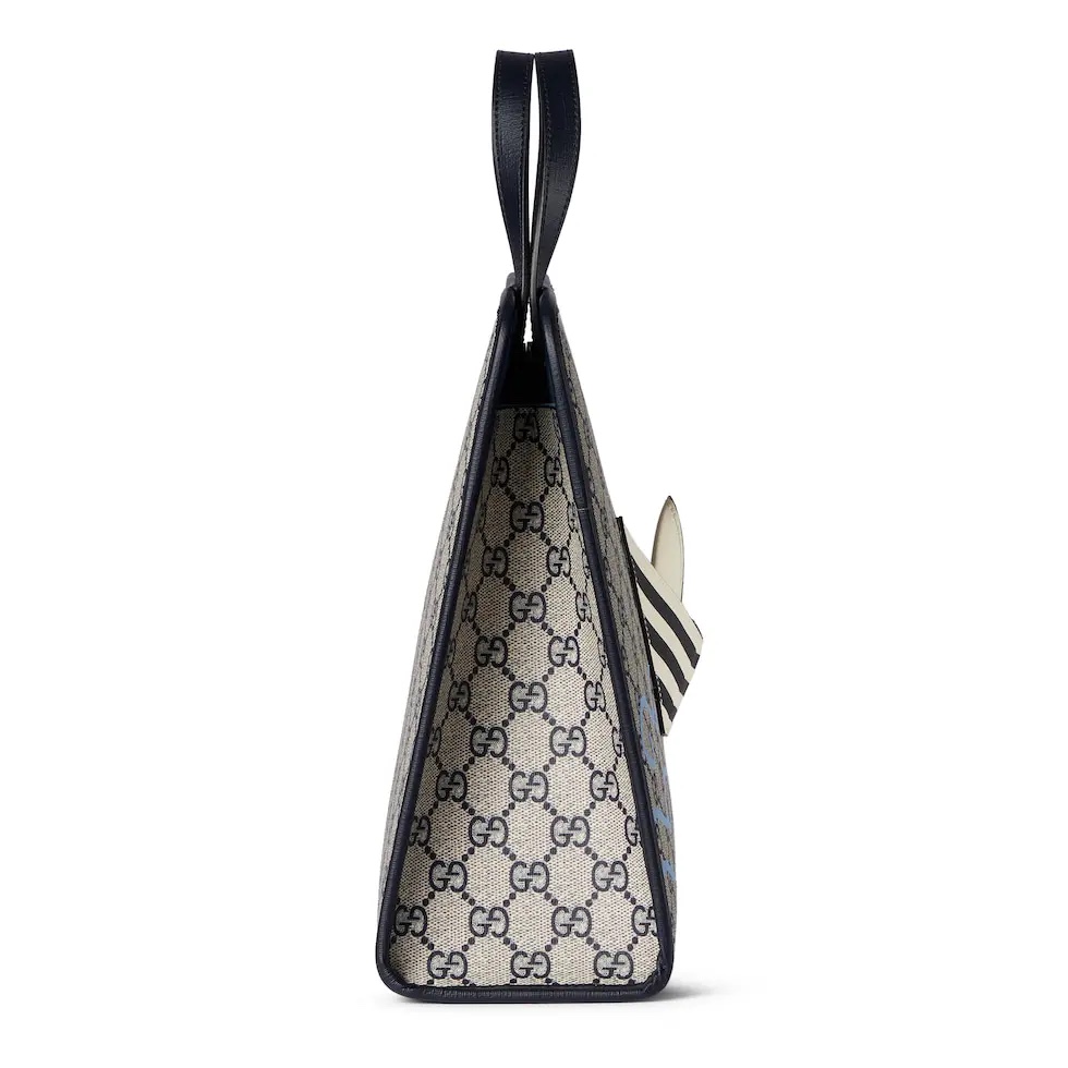 [TOP] GUCCI GG Supreme Canvas Tote Bag 28.5x25x11cm - Beige&Blue
