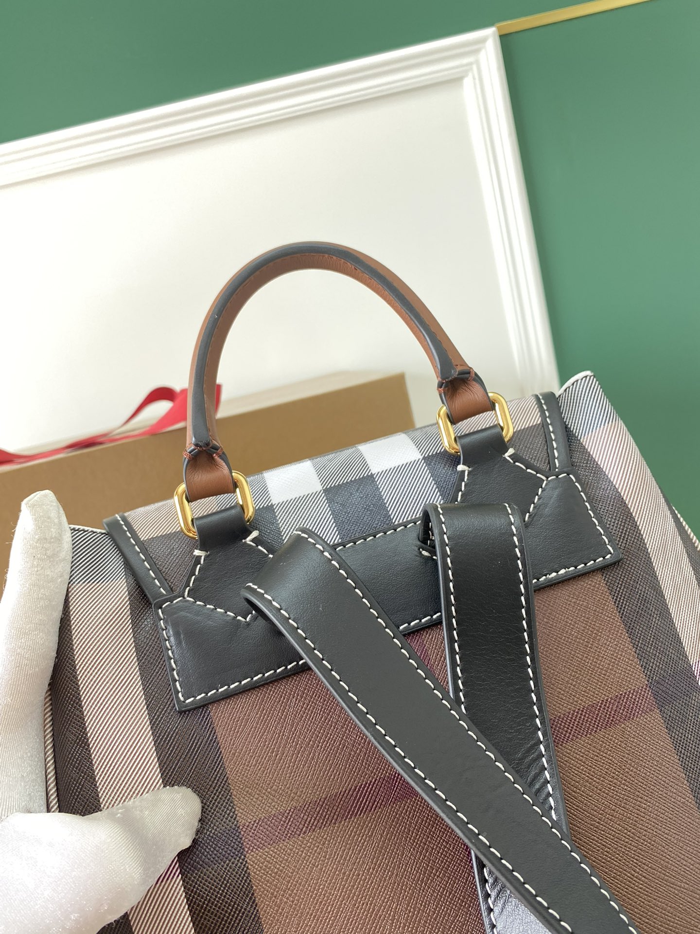 [TOP] BURBERRY Cotton Backpack 24x13x37cm -  Brown