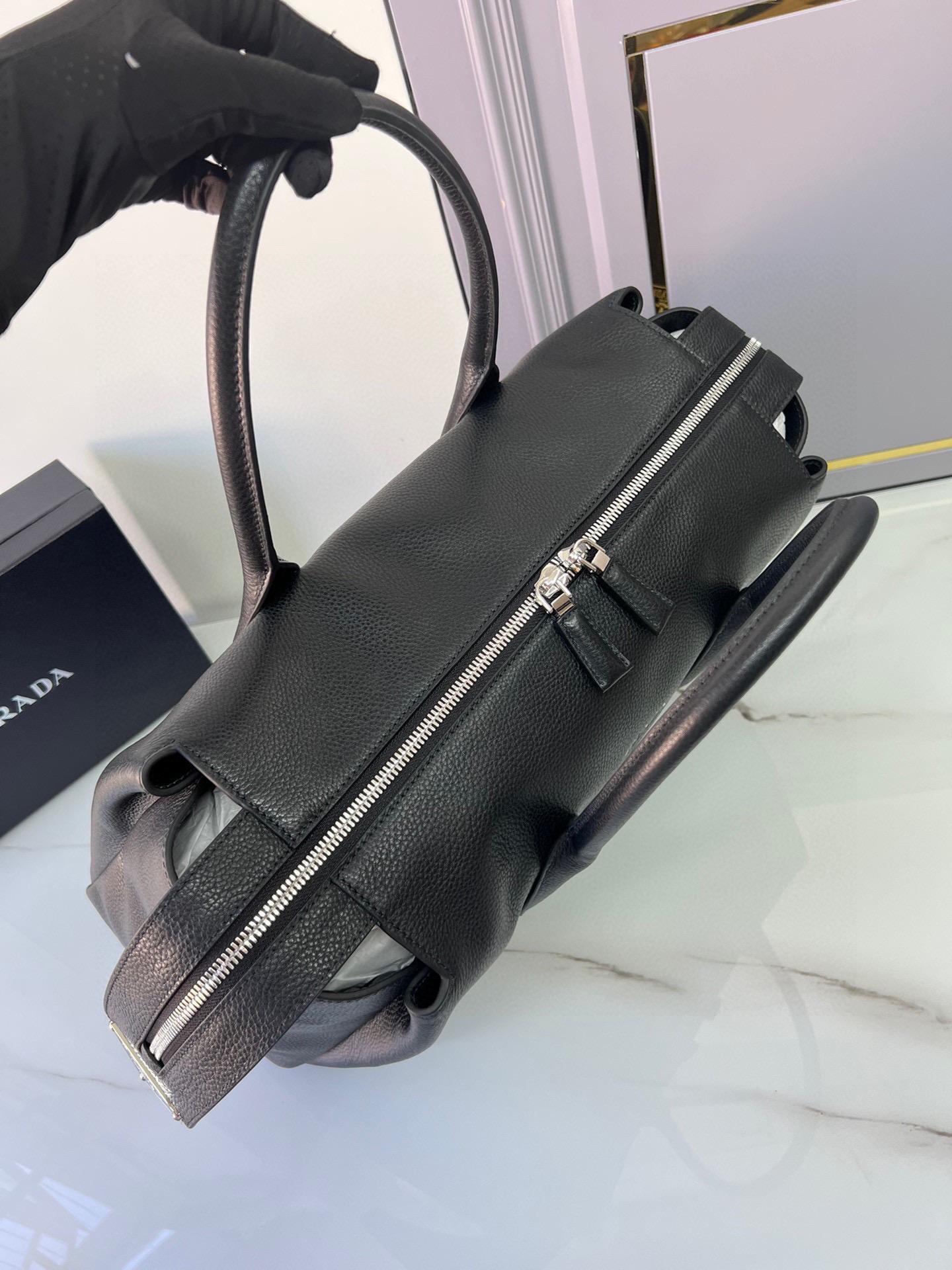 [TOP] PRADA Travel Bags Cowhide 50x33x19cm - Black