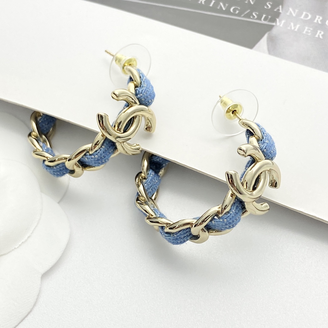 [TOP] CHANEL Earrings- Blue