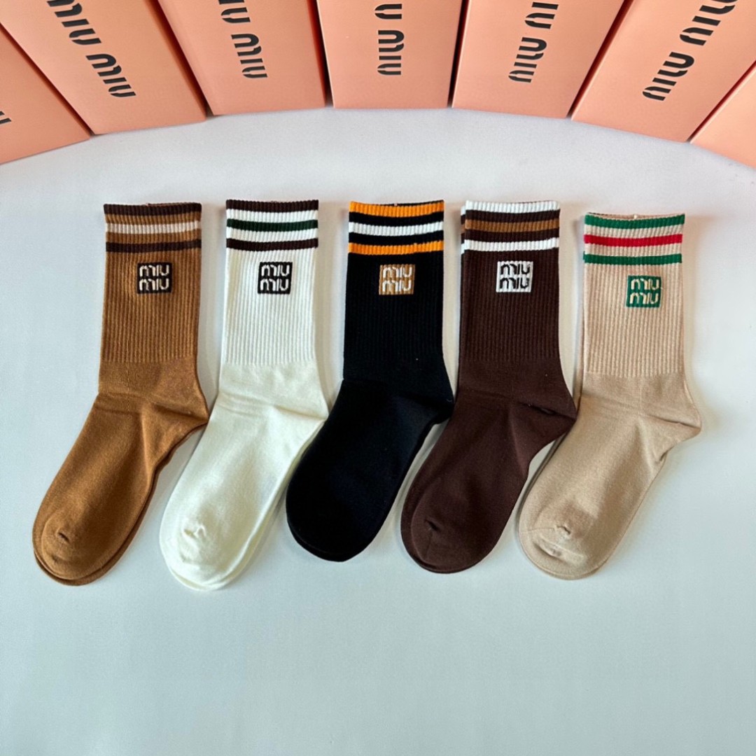[TOP] Miu Miu Socks - 5 Pieces as a Set