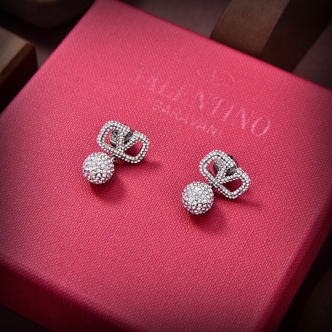 [TOP] VALENTINO Diamond Earrings - Sliver