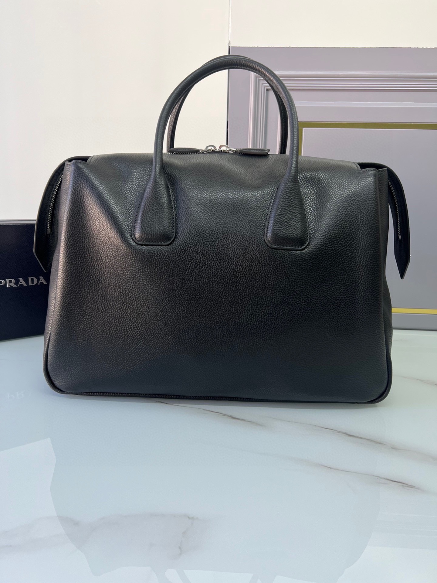[TOP] PRADA Travel Bags Cowhide 50x33x19cm - Black