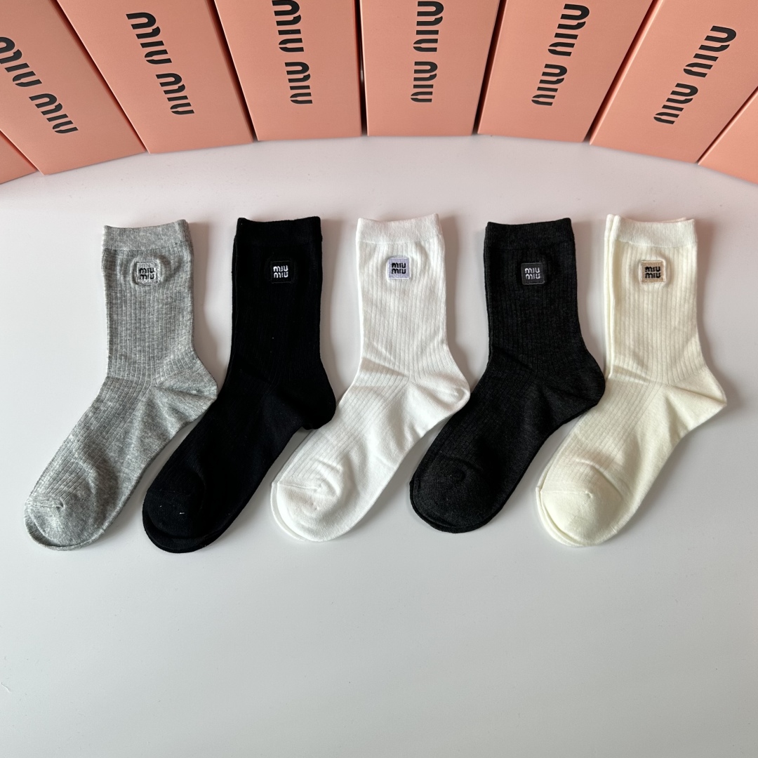 [TOP] Miu Miu Socks - 5 Pieces as a Set
