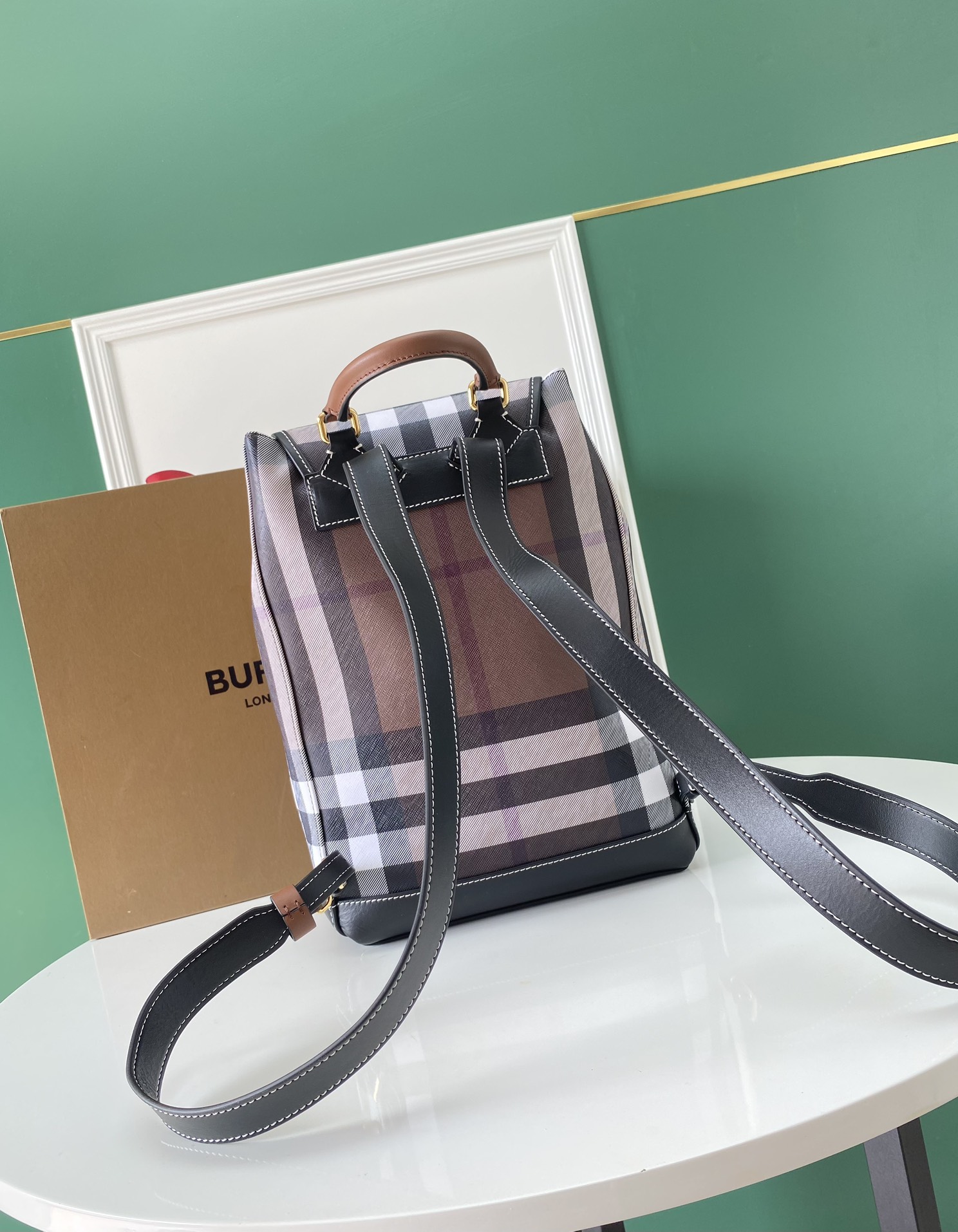 [TOP] BURBERRY Cotton Backpack 24x13x37cm -  Brown