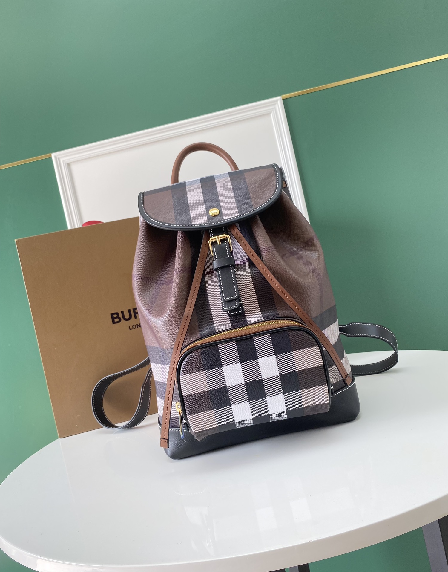 [TOP] BURBERRY Cotton Backpack 24x13x37cm -  Brown