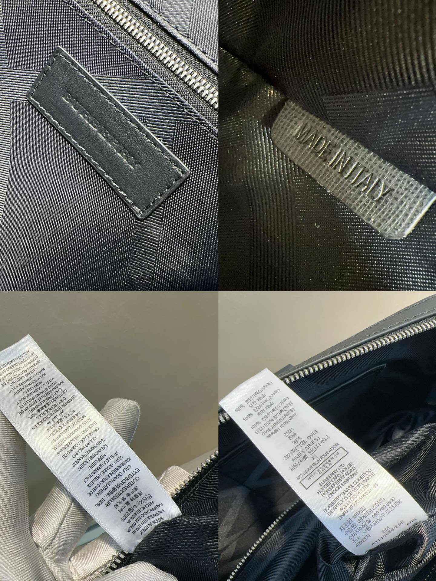 [TOP] BURBERRY Leather Men's Briefcase 37x27x5.5cm - Black