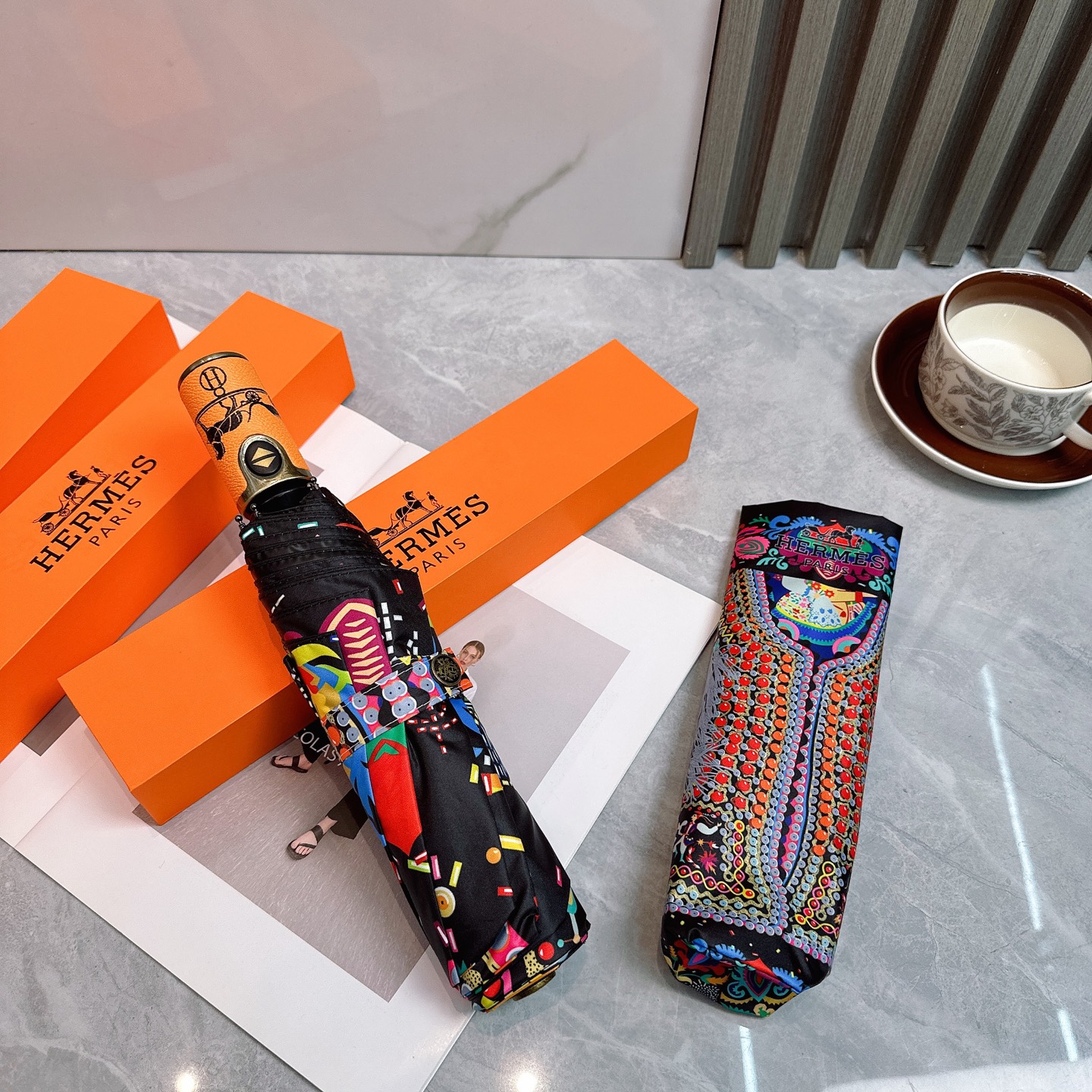 [TOP] HERMES Umbrella - Black