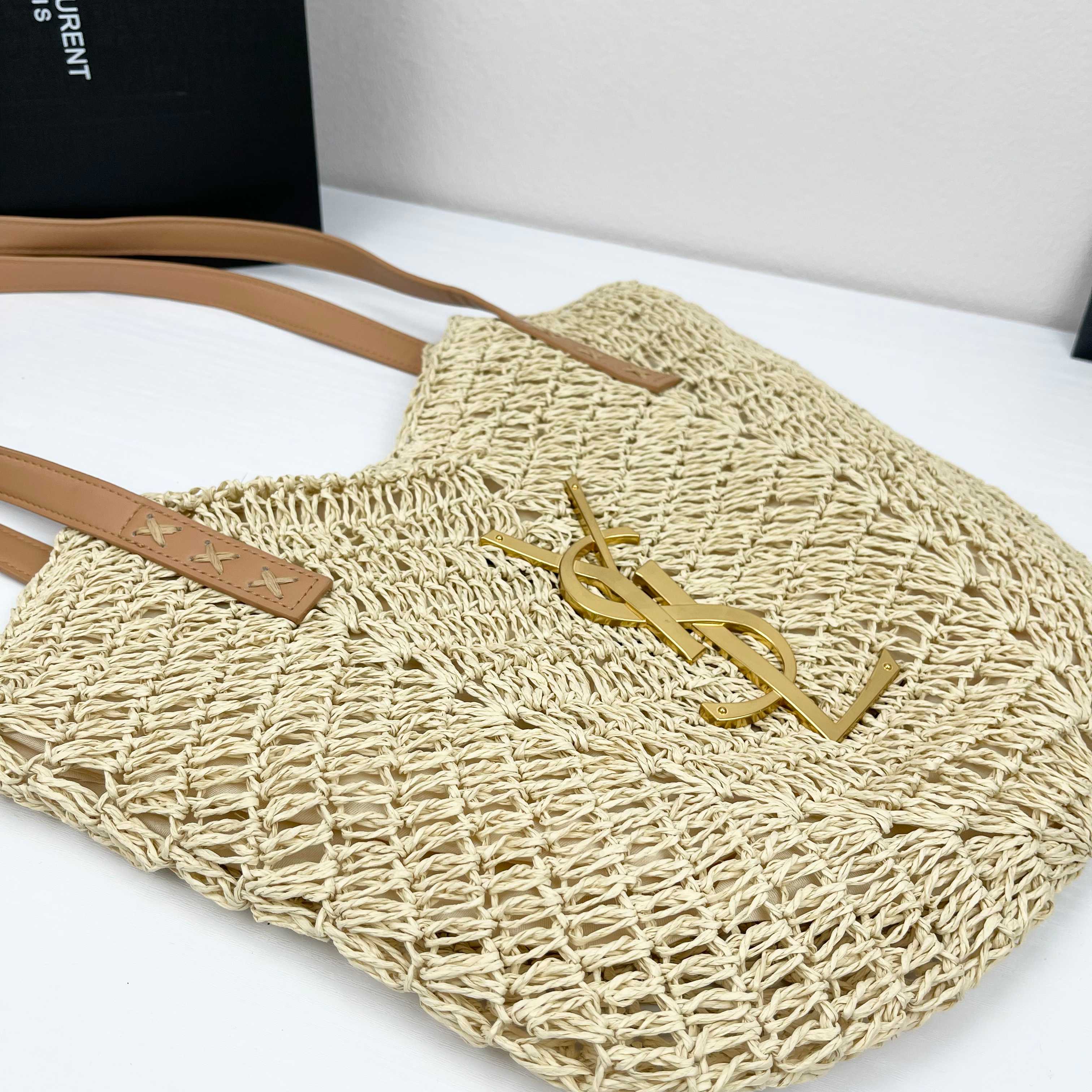 [TOP] Yves Saint Laurent YSL Woven Tote Bag 39X34cm - 2 Color