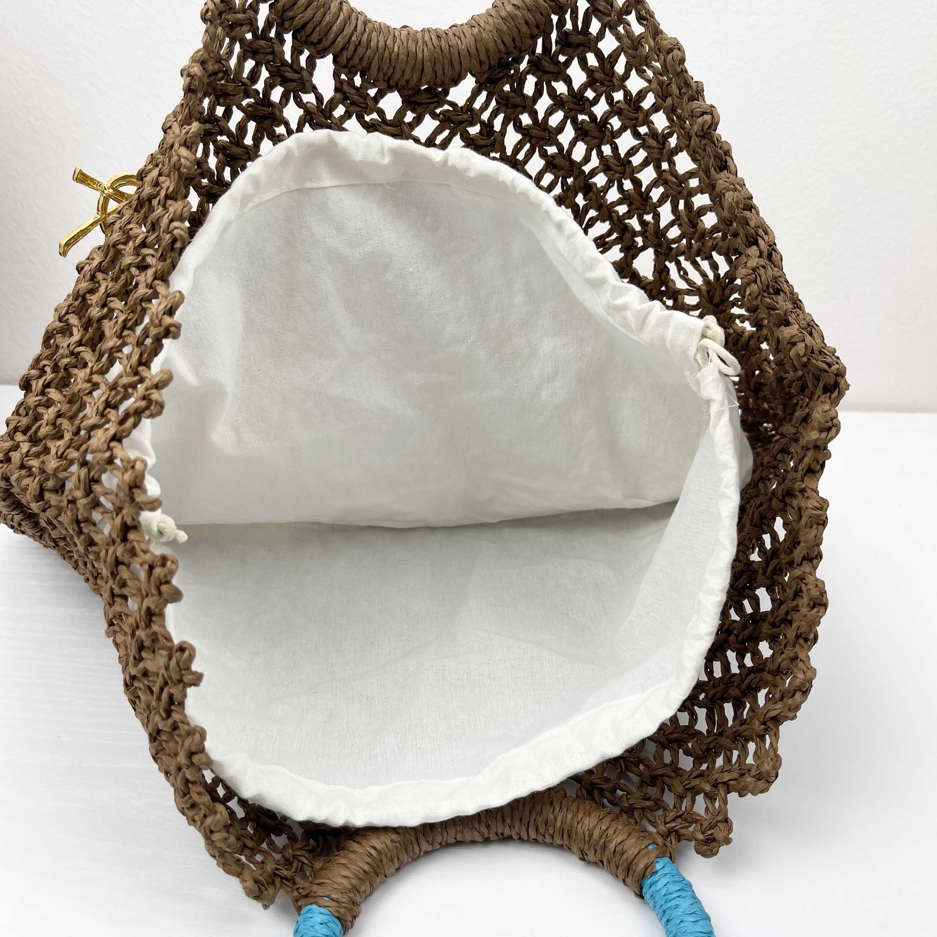 [TOP] Yves Saint Laurent YSL Woven Tote Bag 43X34cm - Brown