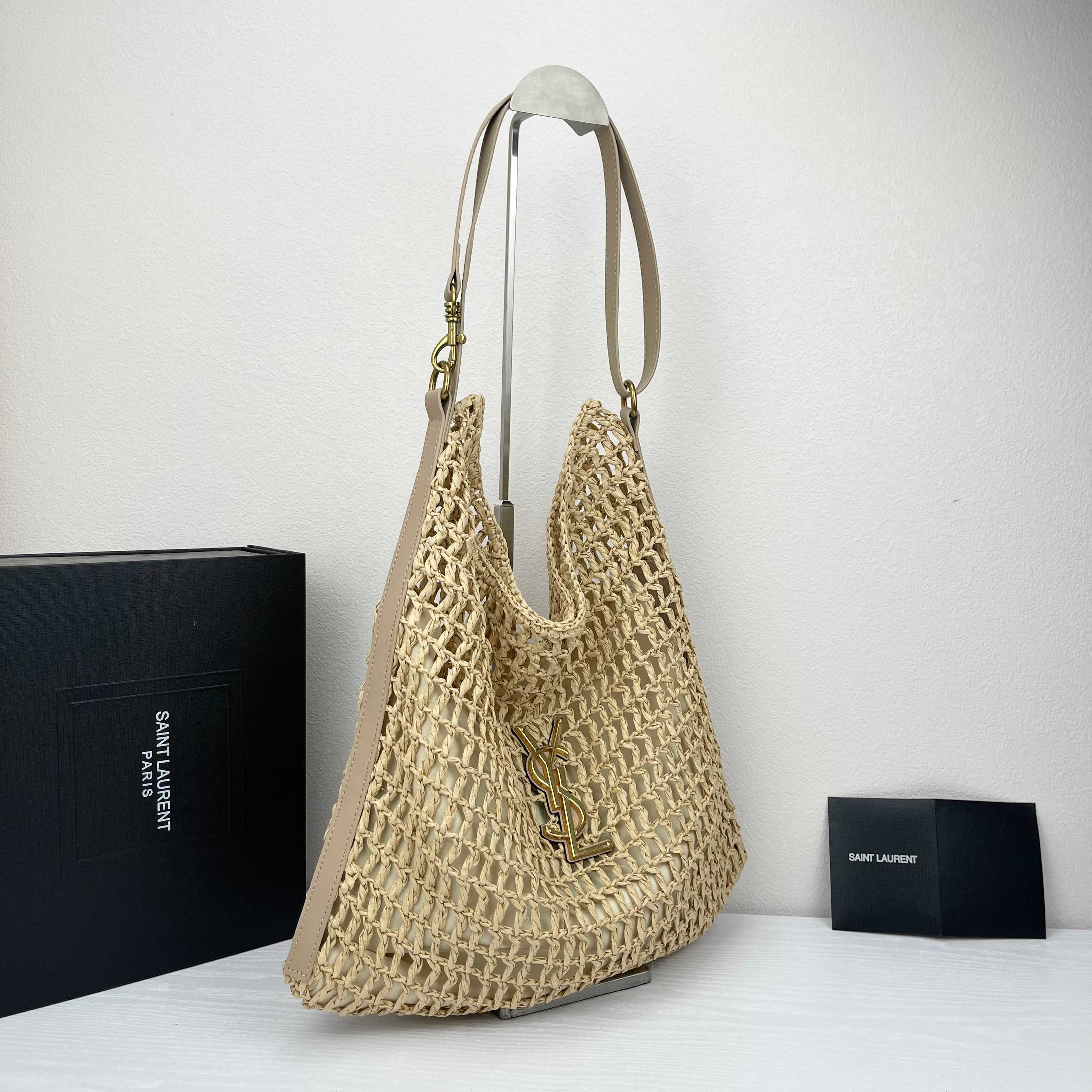 [TOP] Yves Saint Laurent YSL Woven Shopping Bag 39x40cm - 2 Color