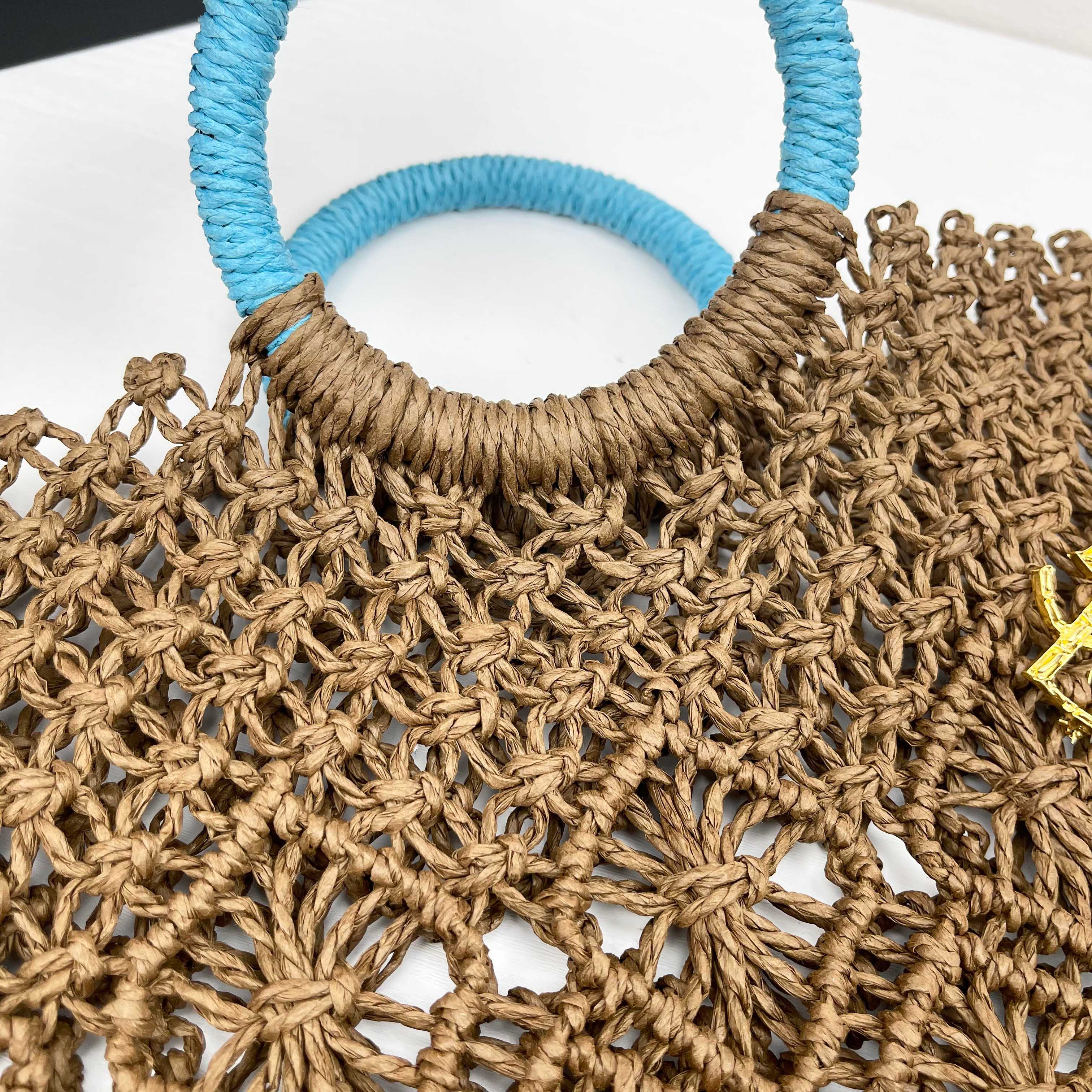 [TOP] Yves Saint Laurent YSL Woven Tote Bag 43X34cm - Brown