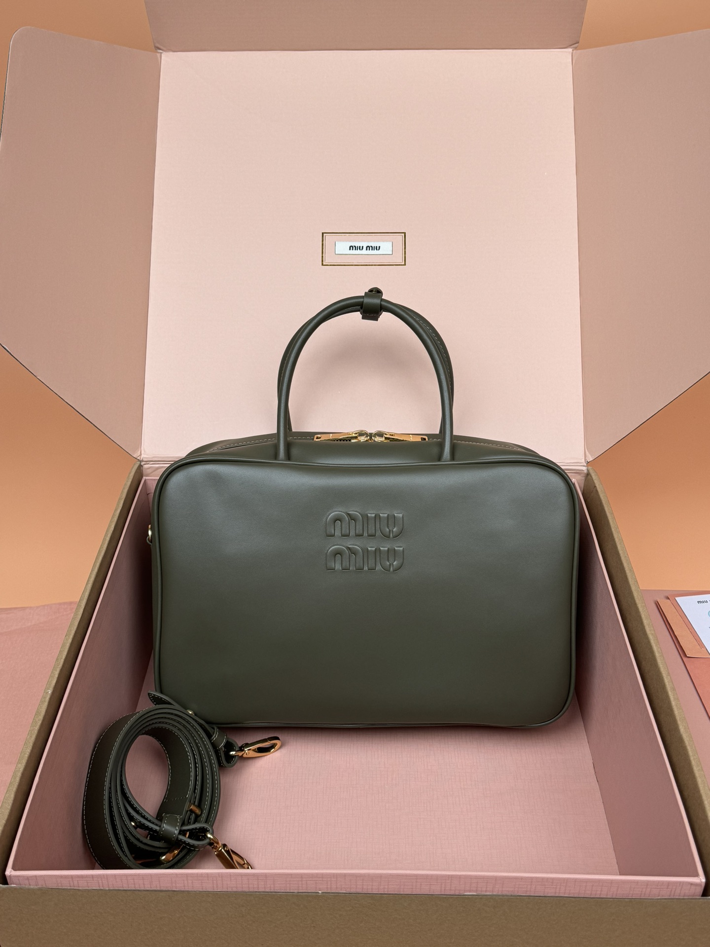 [TOP] Miu Miu Beau Leather Handbag 34 x 23 x 10cm - 3 Color
