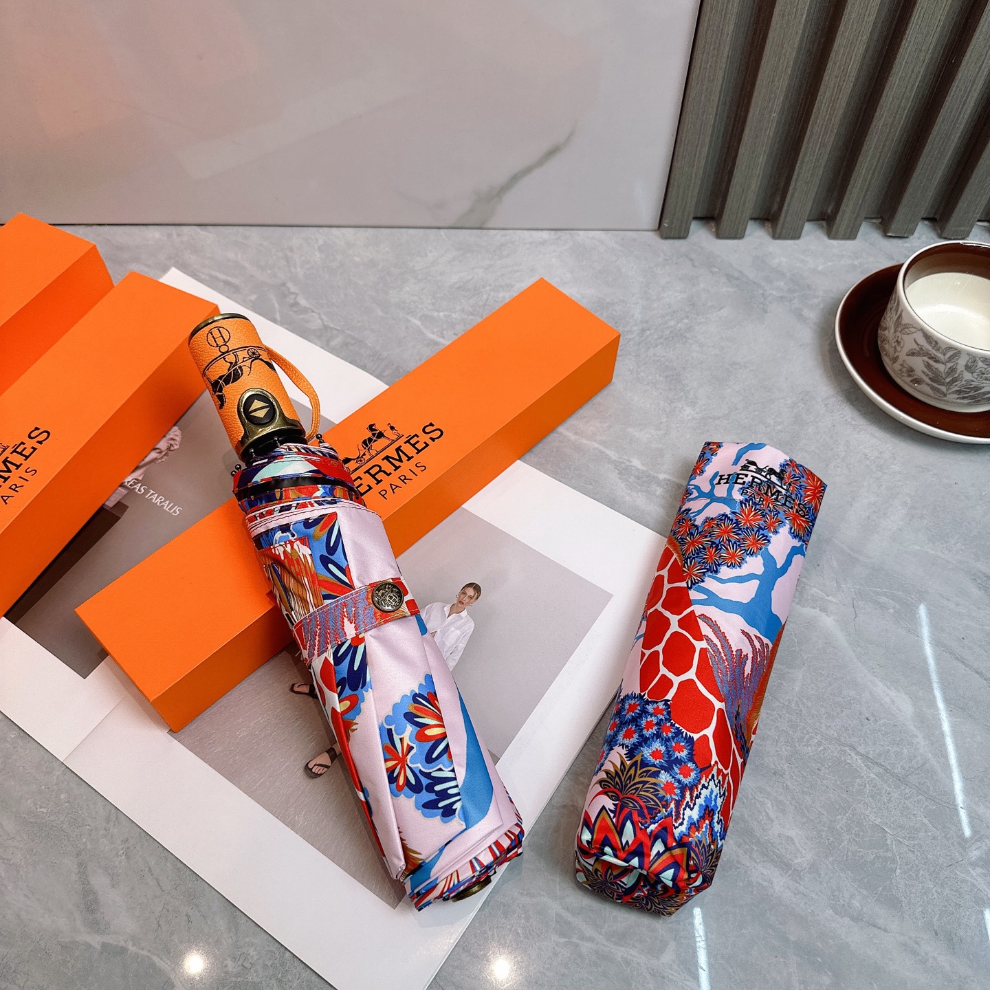 [TOP] HERMES Umbrella - Pink