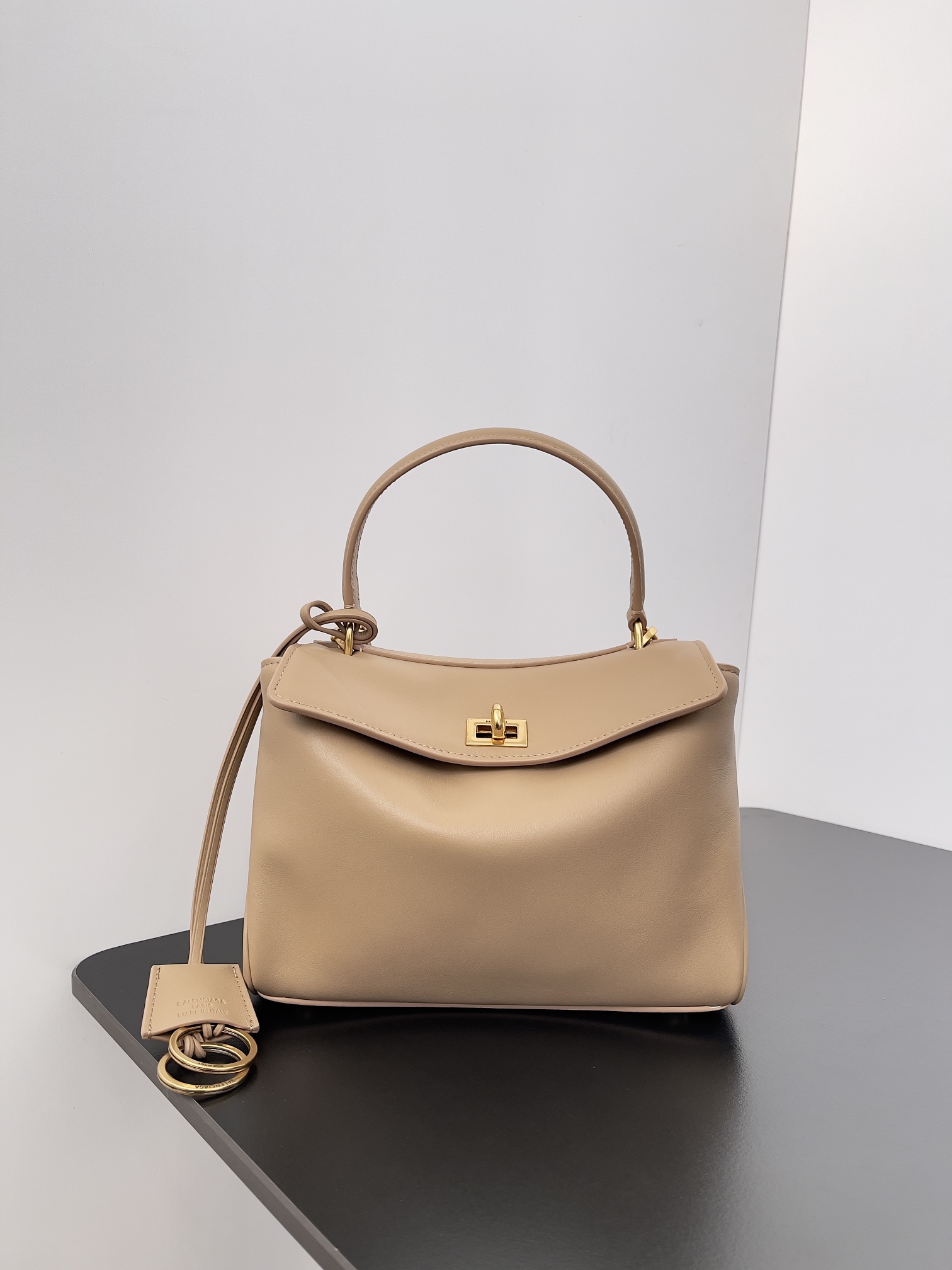 [TOP] BALENCIAGA Rodeo Shoulder Bag 22.8×9.9x8.3cm/28.9x20x9.9cm - Brown & GHW