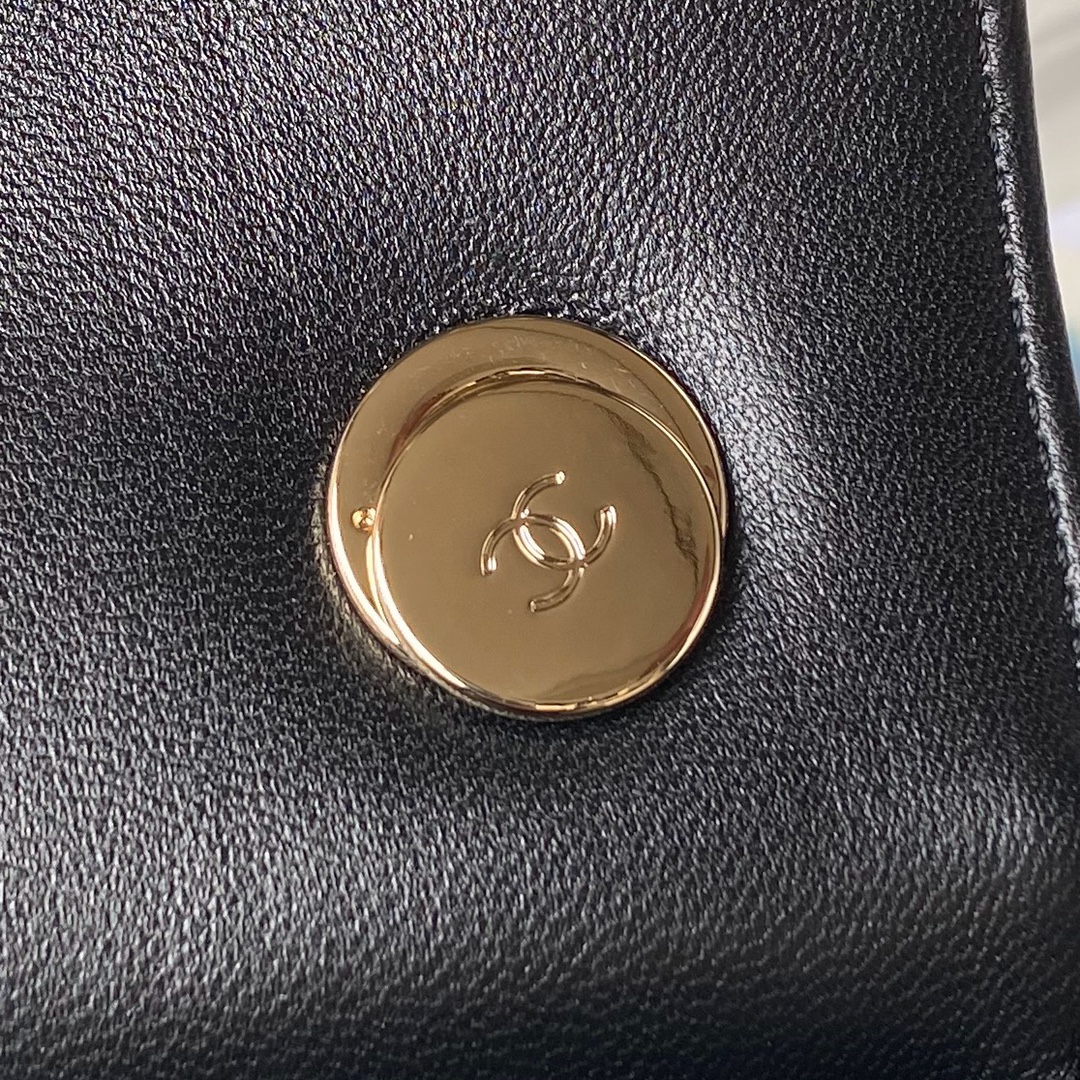 [TOP] CHANEL Trendy Top Handle Bag 20cm/25cm - Black - GHW