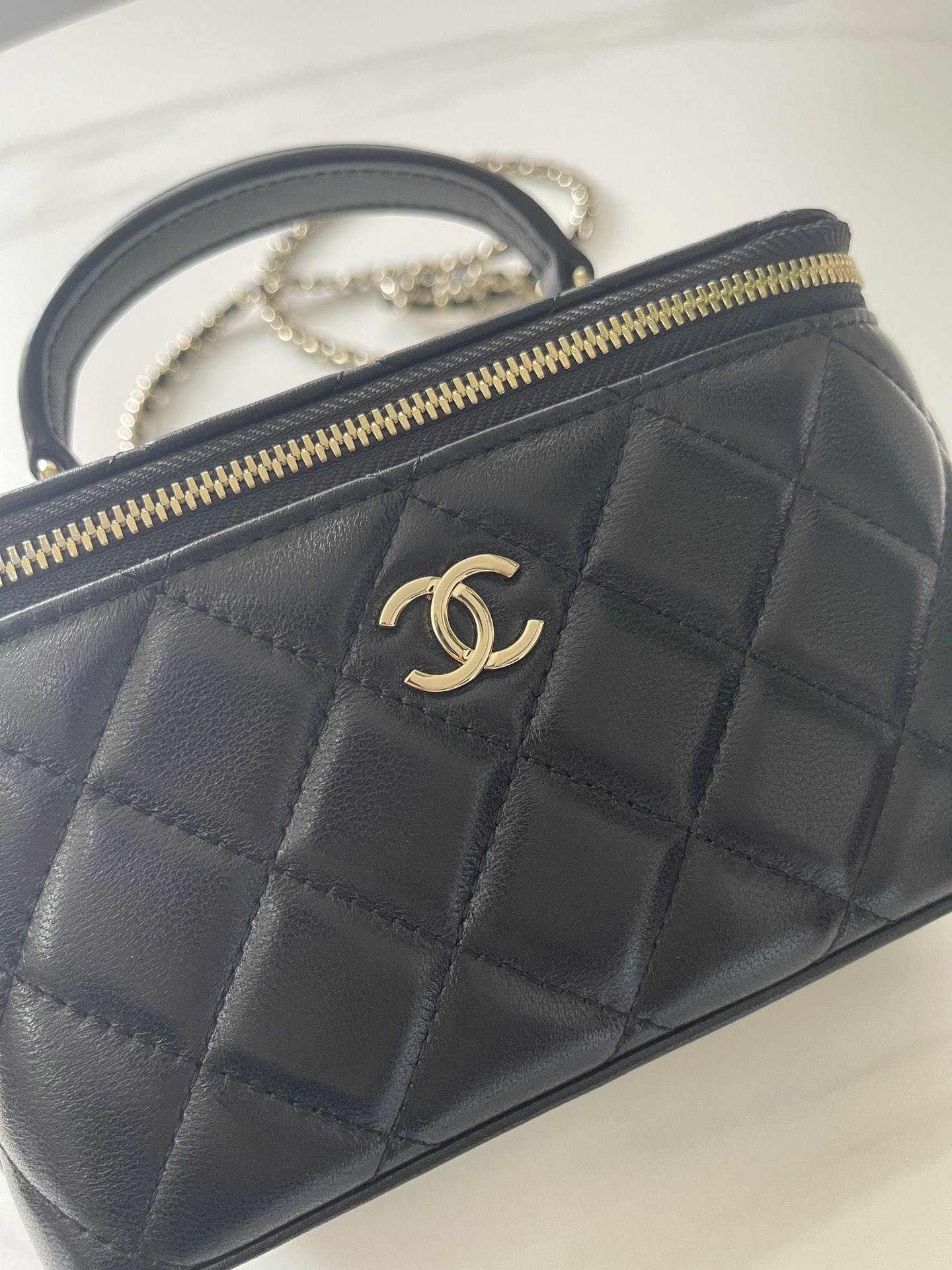 [TOP] CHANEL Vanity Case Bag 9.5x17x8𝖼𝗆  - Black&GHW