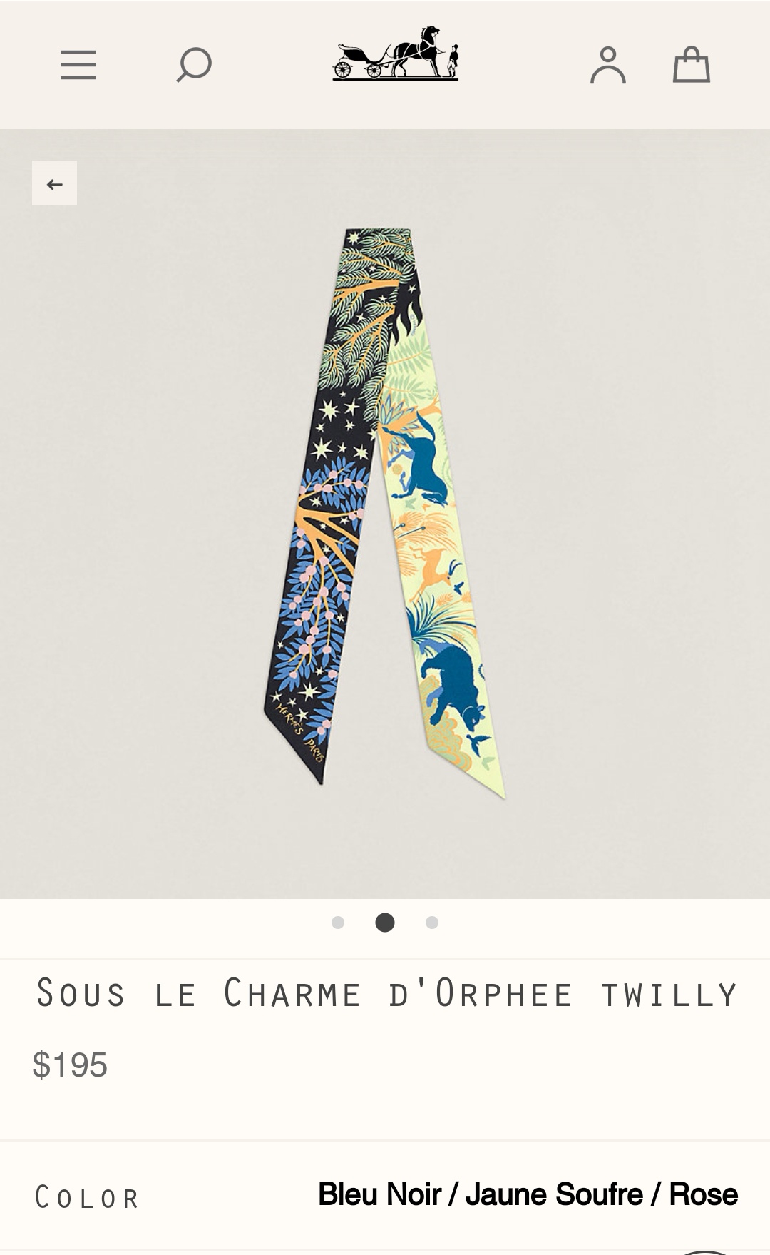 [TOP] HERMES Twilly scarf 5x86cm - Yellow