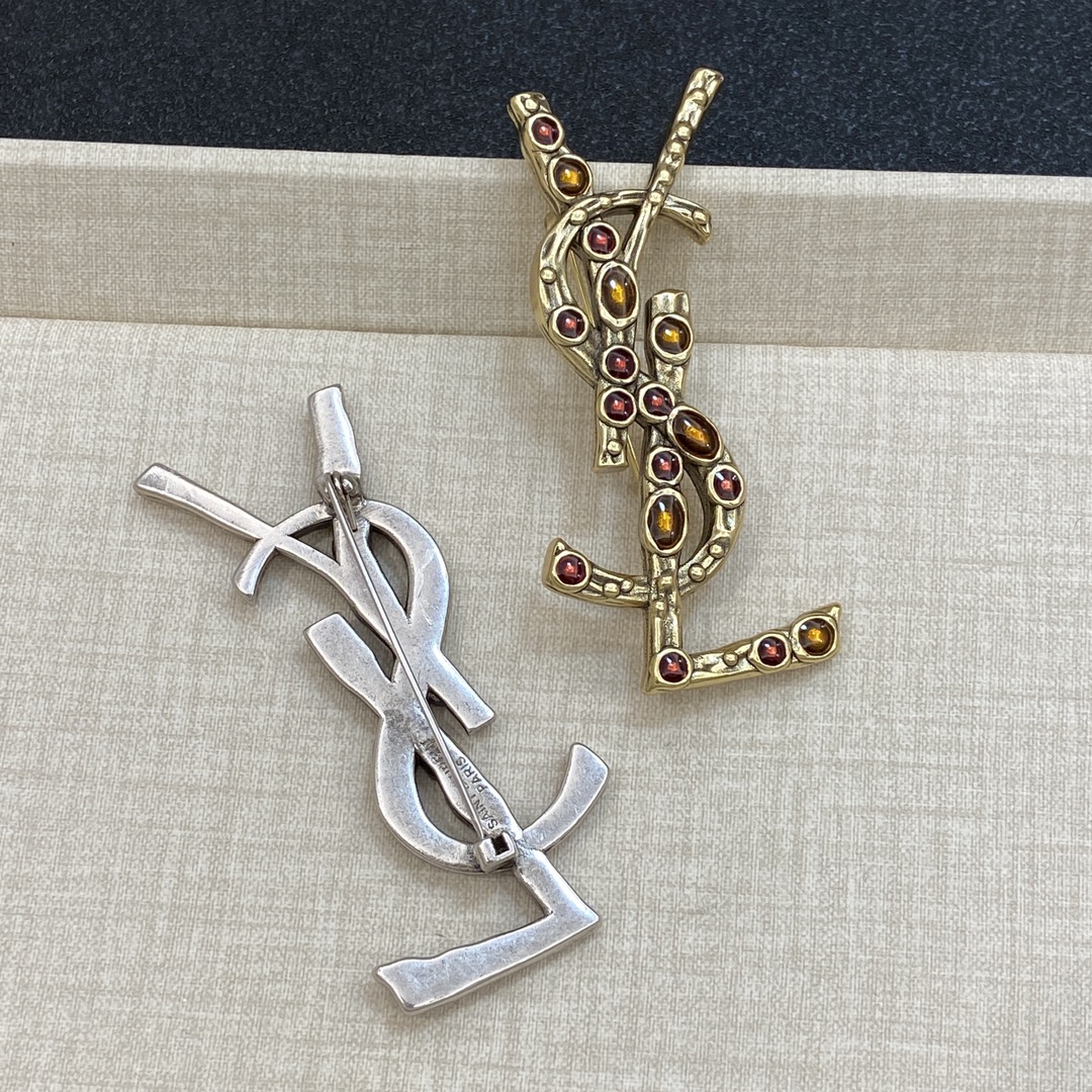 [TOP] Yves Saint Laurent YSL Brooch - 2 Color